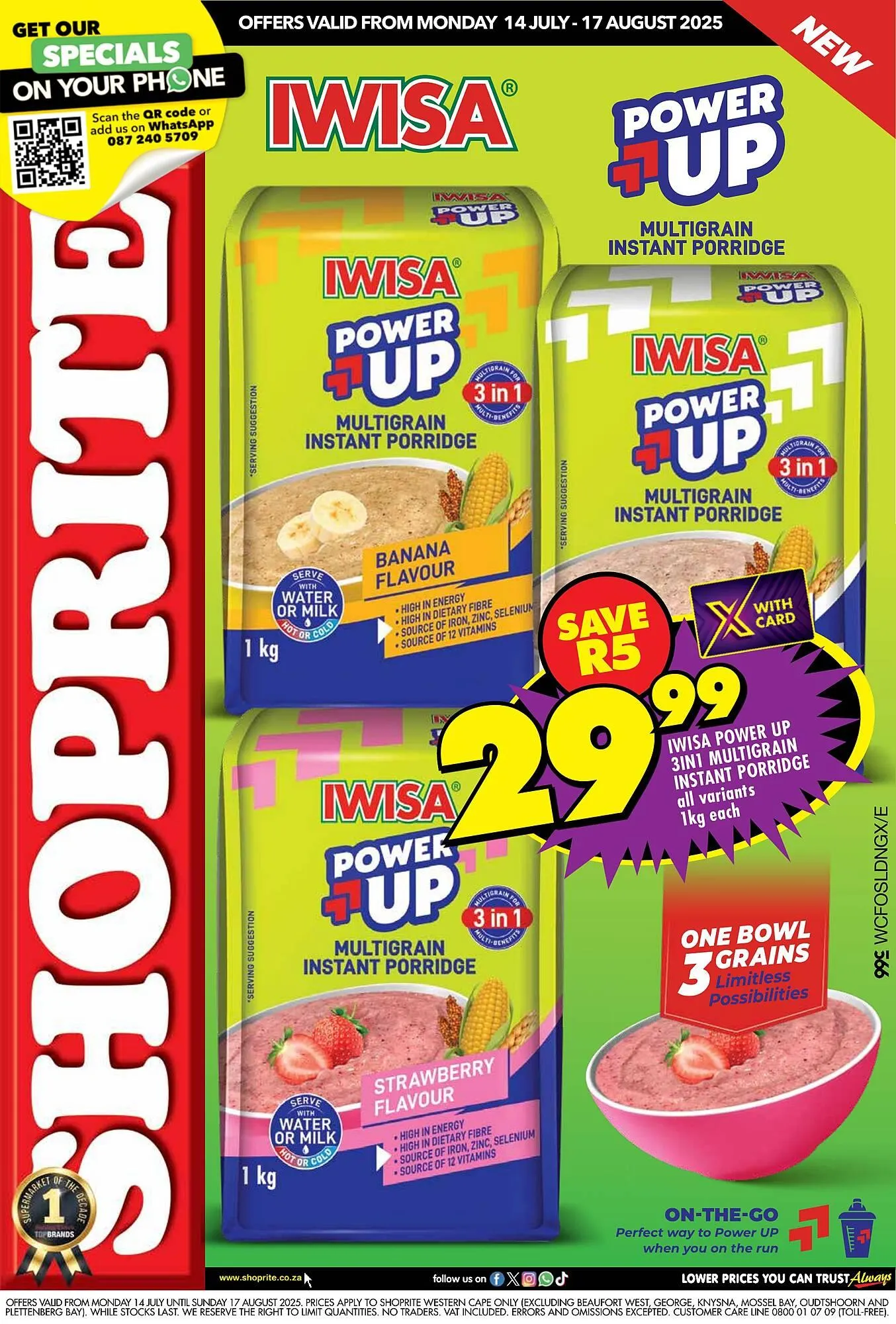 Shoprite catalogue from 14 July to 17 August 2025 - Catalogue Page 1