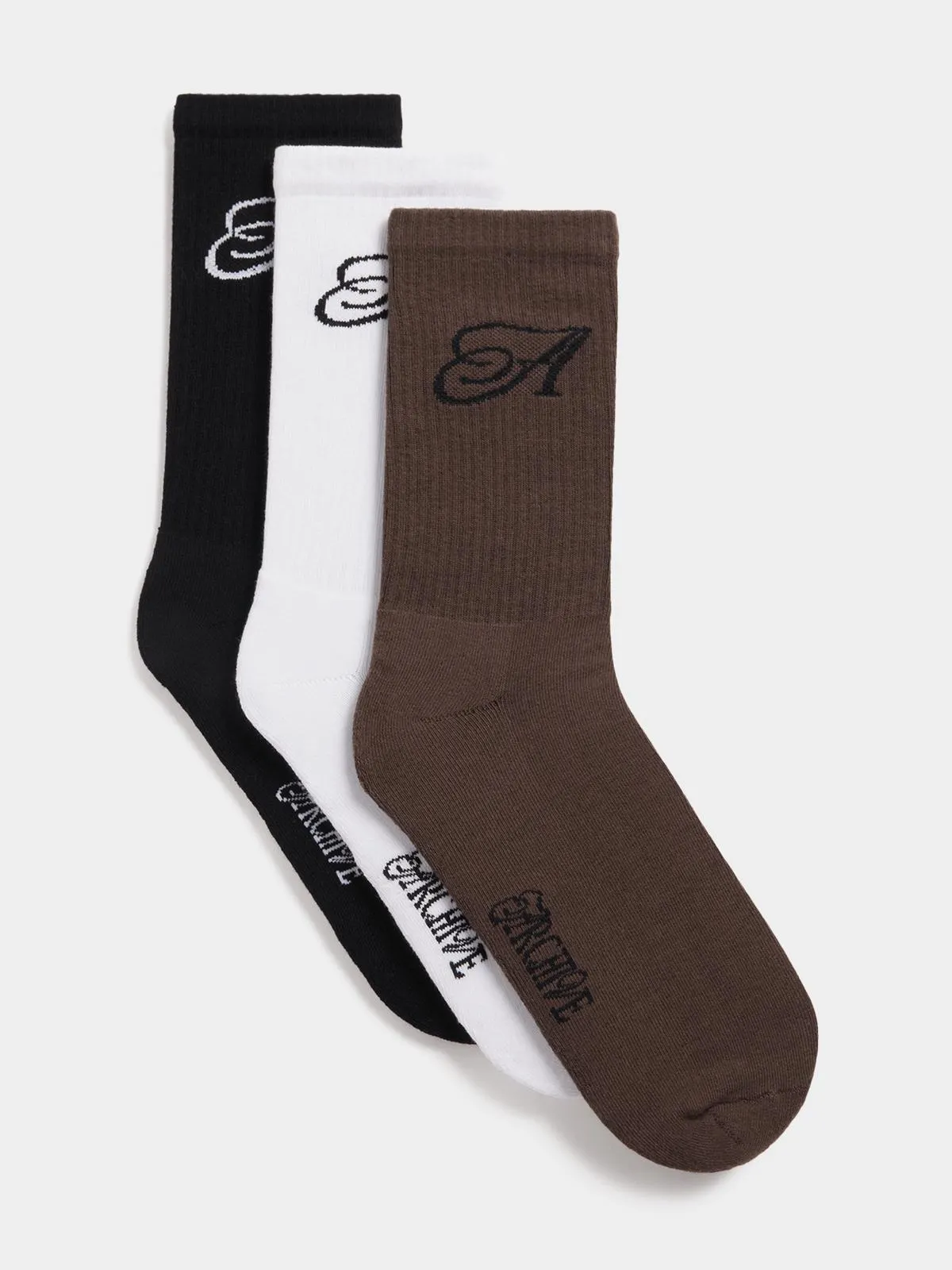 Archive Unisex 3 Pack Chocolate Regular Socks