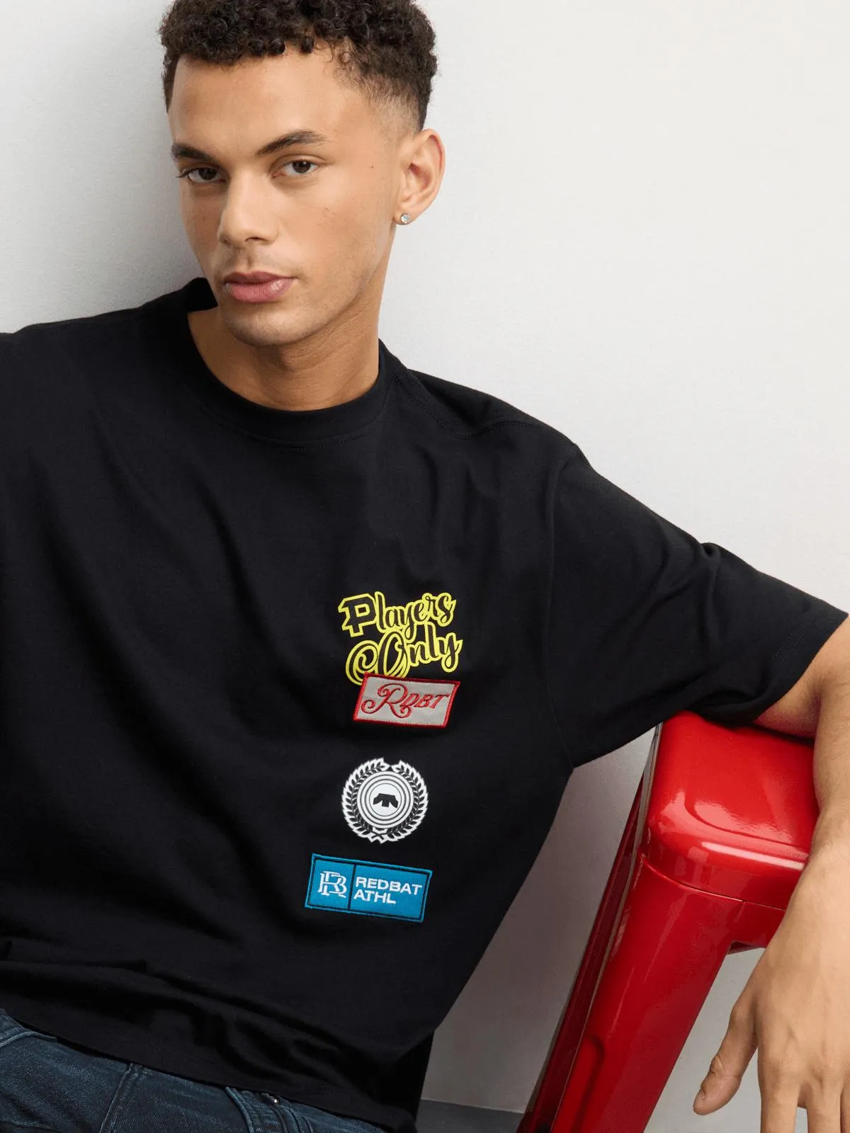 Redbat Athletics Men's Graphic Black T-Shirt