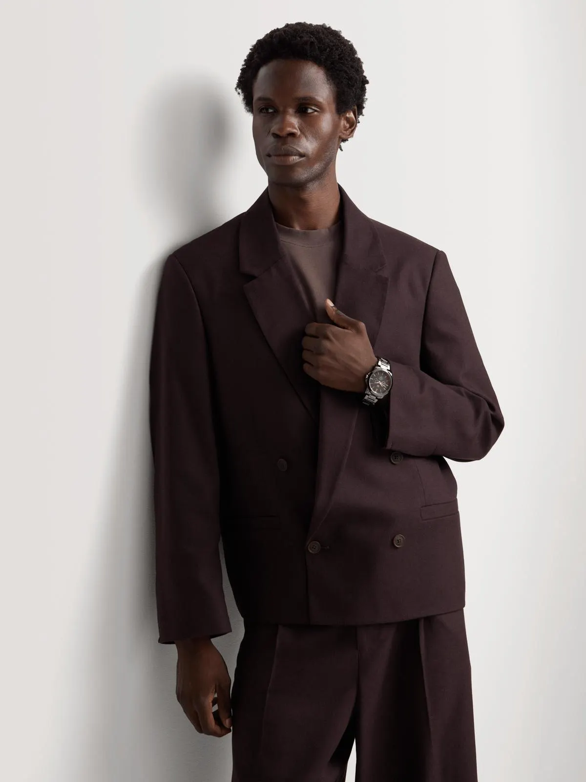 Markham Men's Relaxed Boxy Fit Brown Crop Jacket