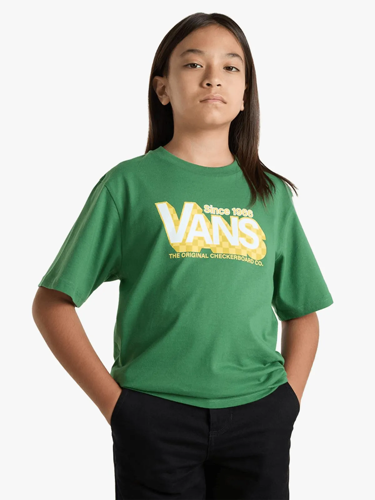 Vans Unisex Youth Checkers Drop Green T-Shirt