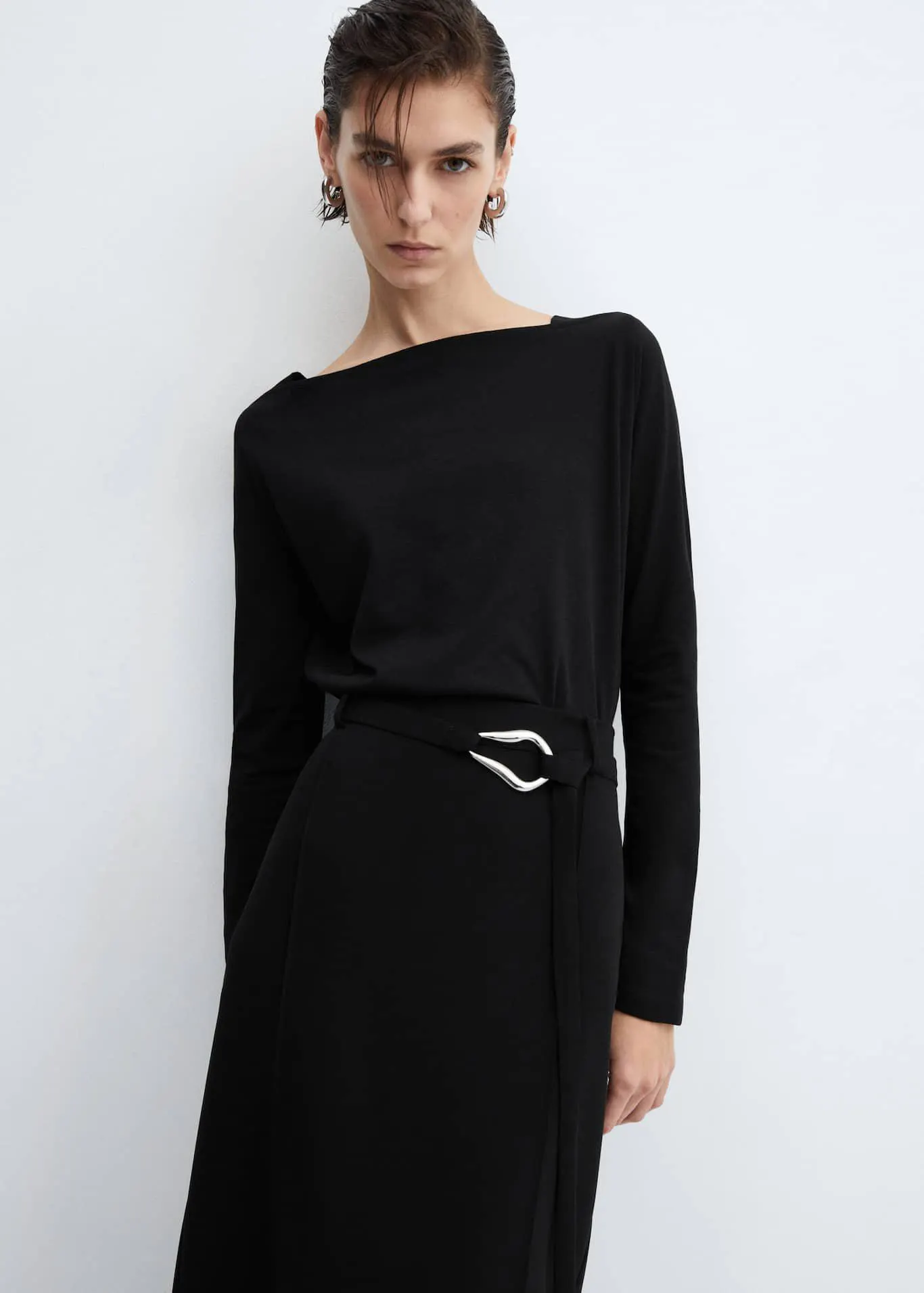 Cotton boat neck t-shirt