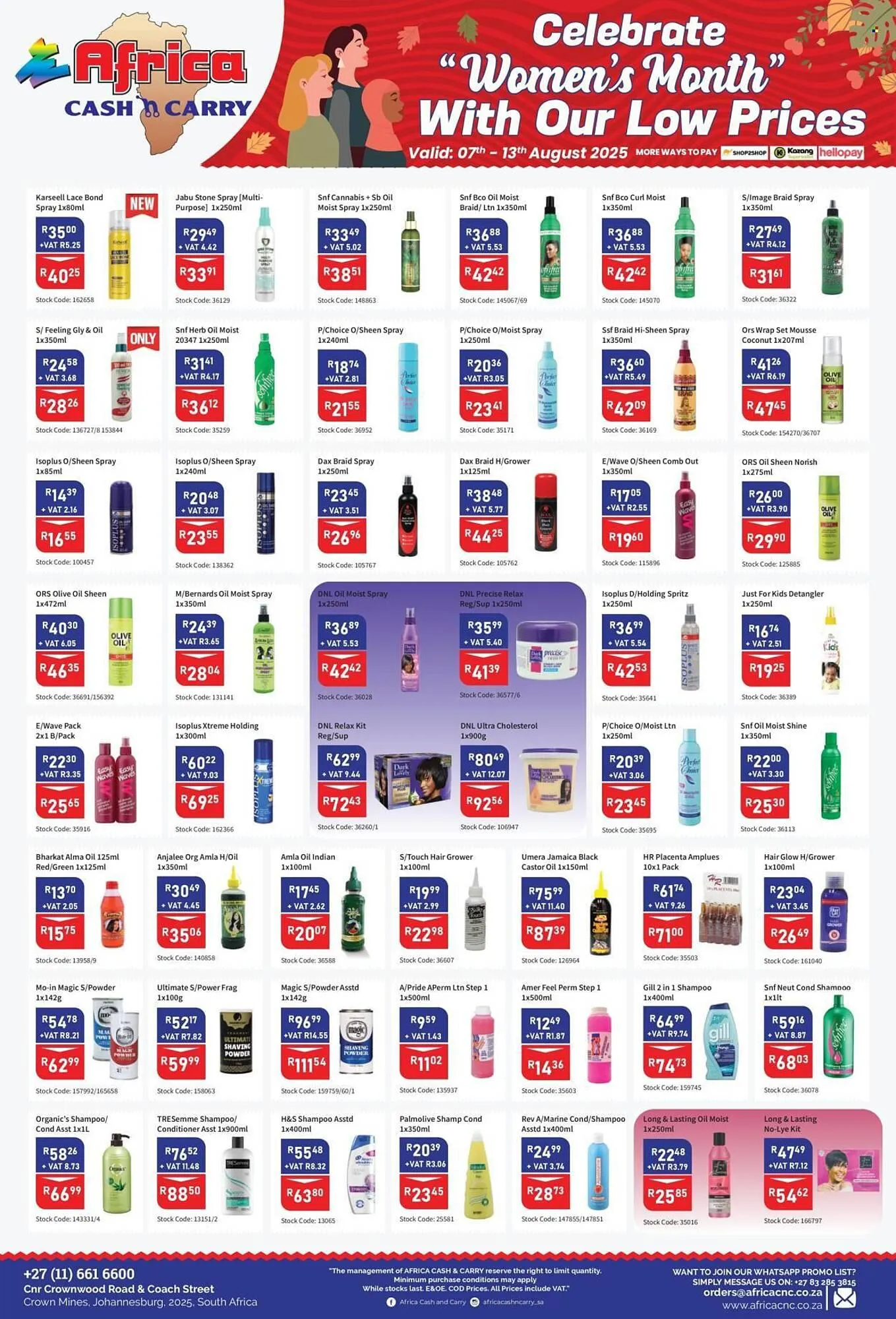 Africa Cash and Carry catalogue from 7 August to 13 August 2025 - Catalogue Page 1
