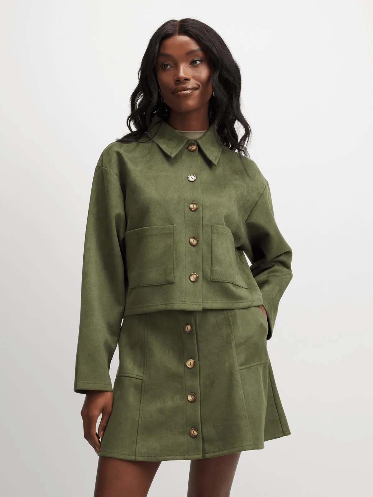 Jet Women's Fatigue Suede Mini Skirt