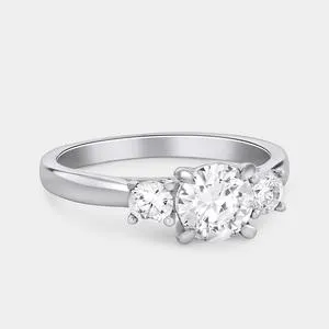 Sterling Silver Cubic Zirconia Women’s Classic Trilogy Ring