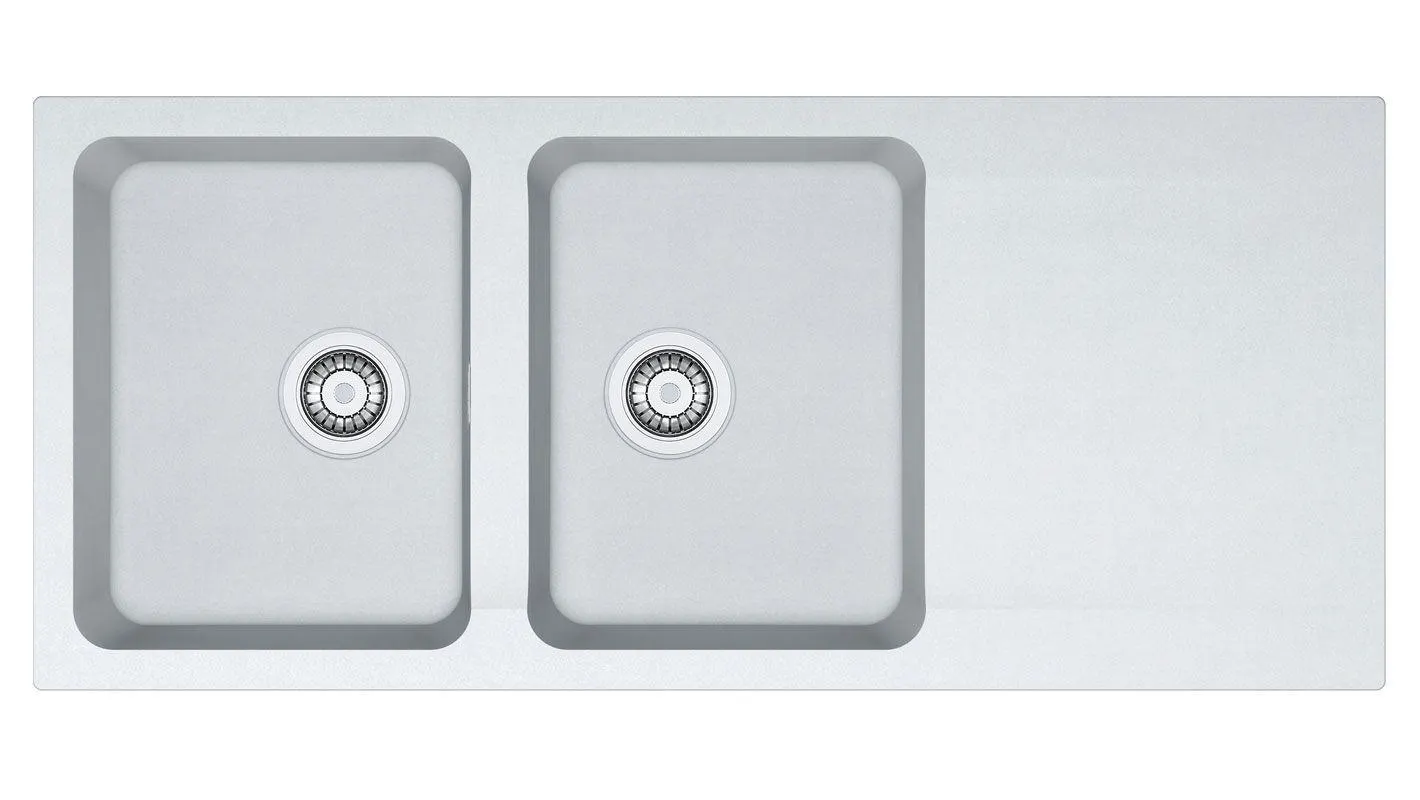 Franke Orion Tectonite Carbon White Double Bowl Sink 1160 x 510 x 190mm