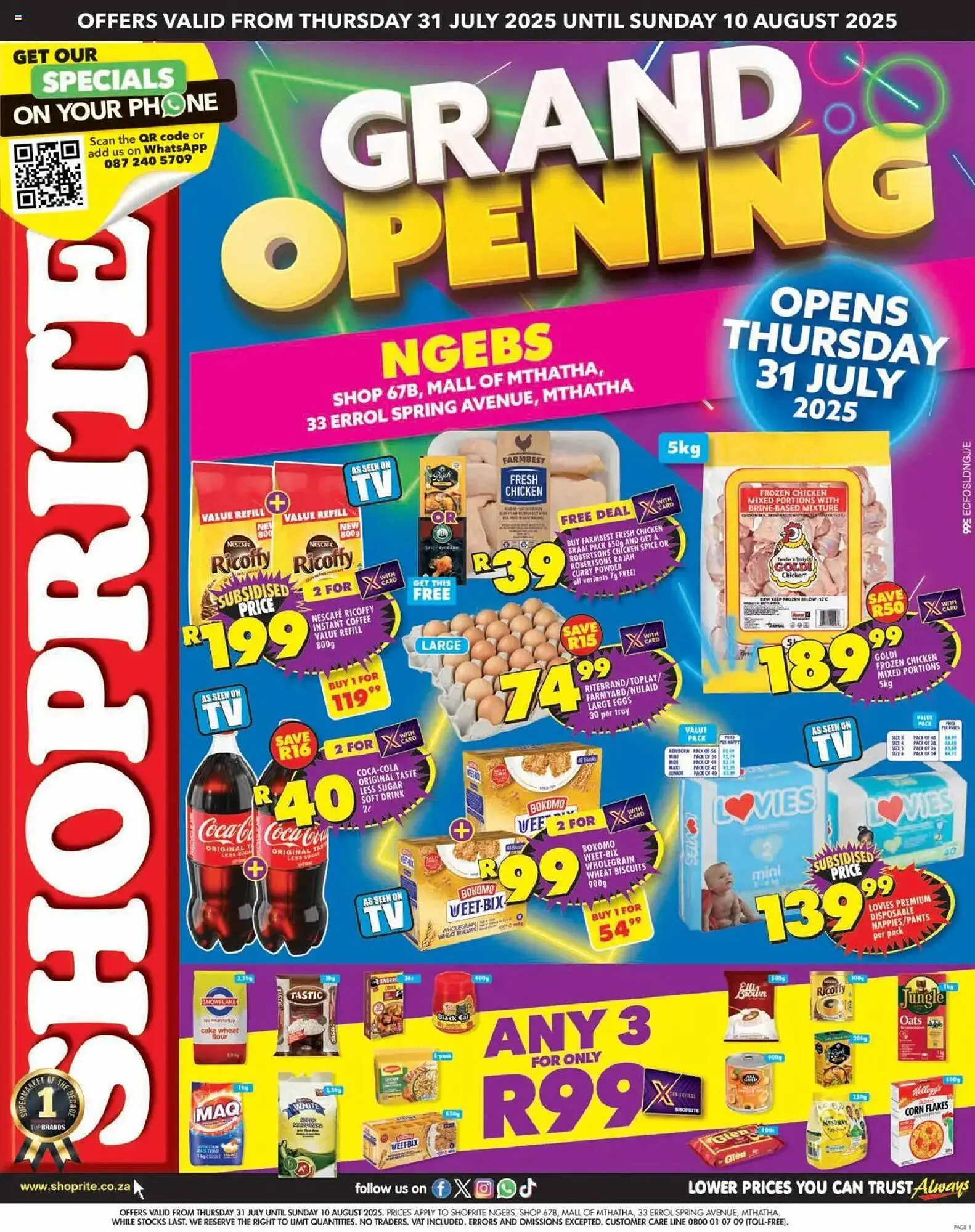 Shoprite catalogue from 31 July to 10 August 2025 - Catalogue Page 1