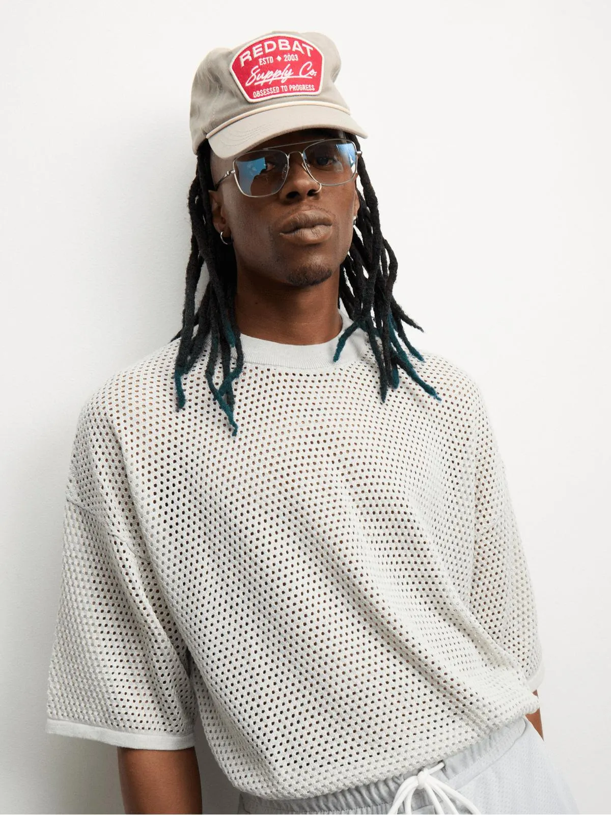 The FIX Men's Grey Mesh Oversized T-shirt