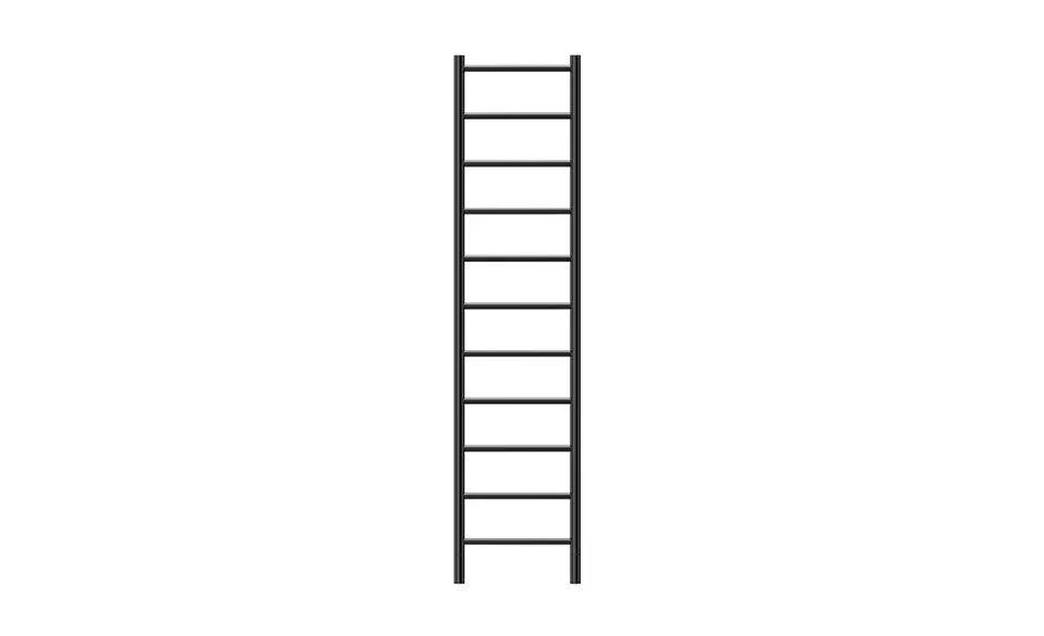 Jeeves Lungo Black Stainless Steel Heated Rail 1670 x 400 x 118mm