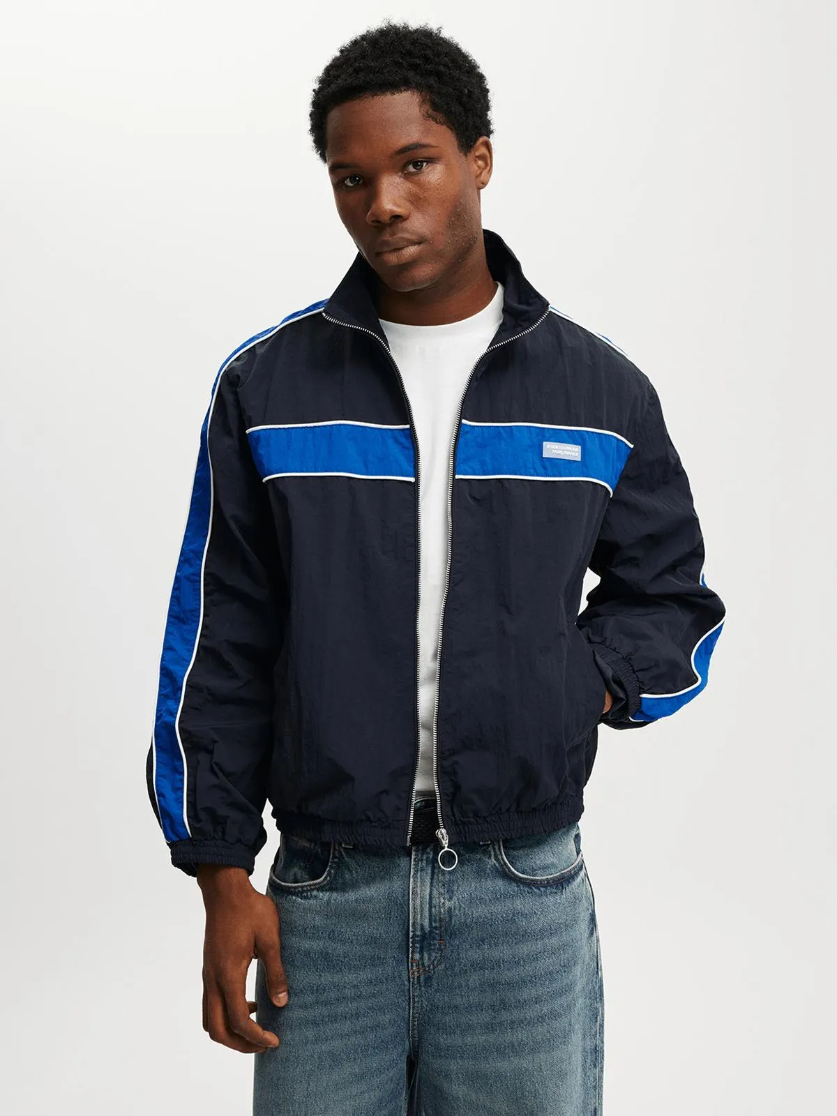 Men's Cotton On Blue Panelled Spray Jacket