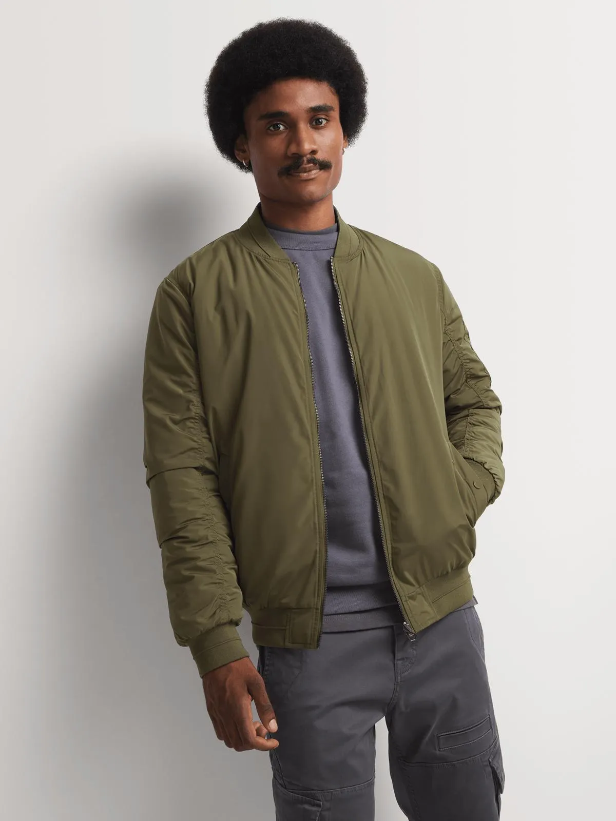 Markham Men's Reversible Green/Blue Bomber Jacket
