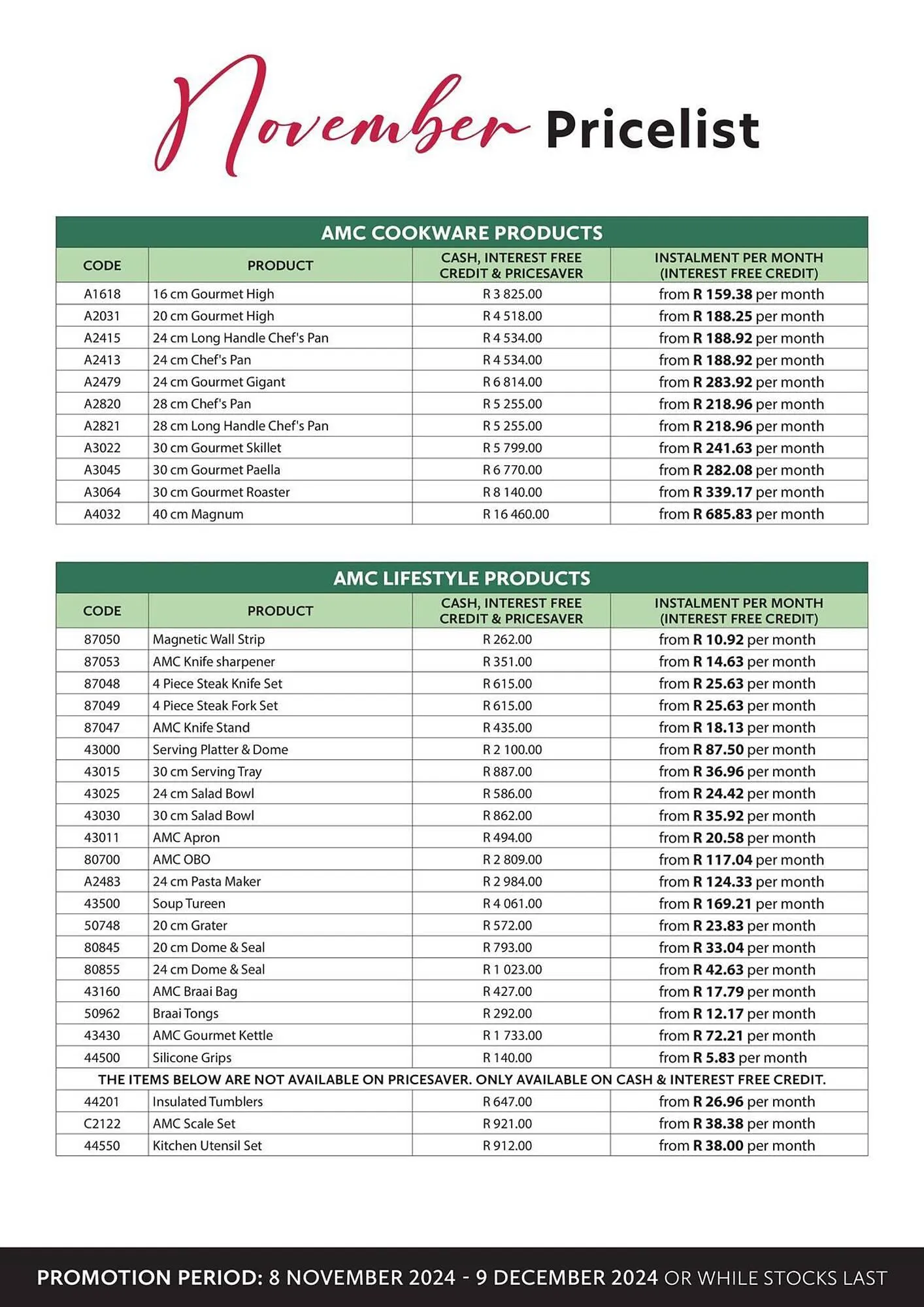 AMC Cookware catalogue from 8 November to 9 December 2024 - Catalogue Page 10