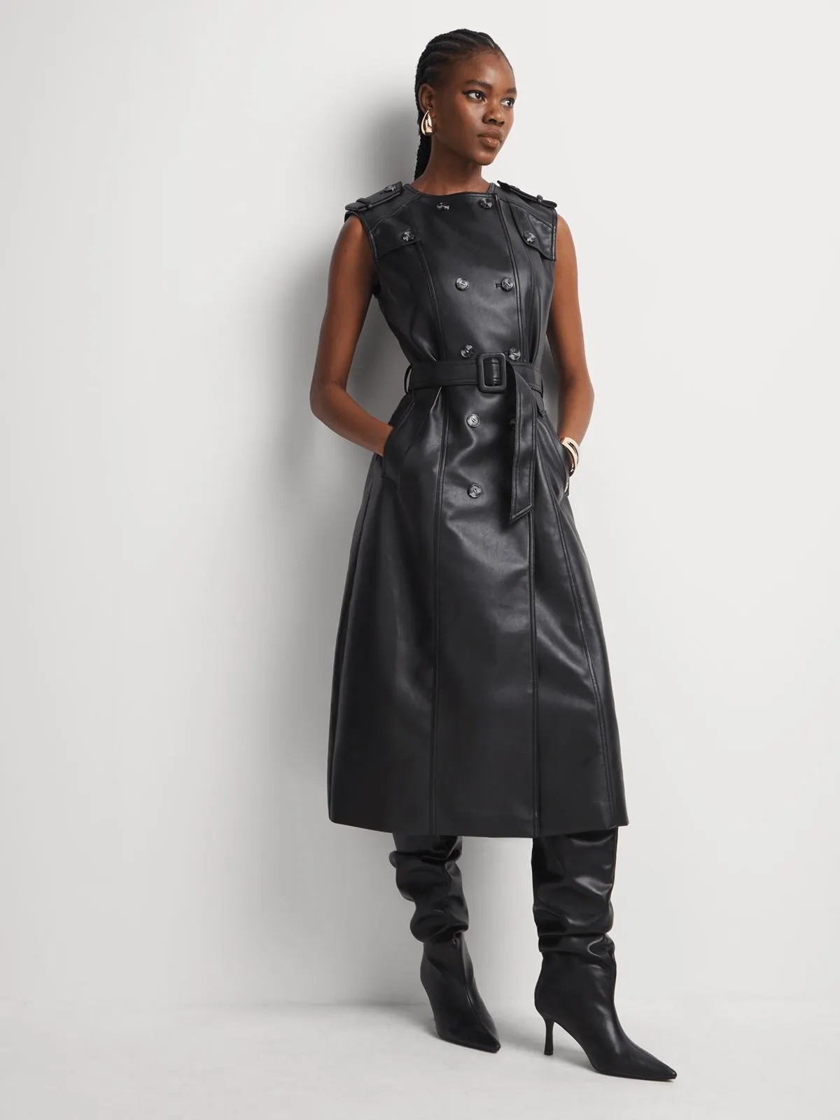 Luella Pleather Trench Dress