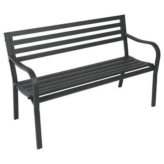 GARDEN BENCH STEEL ANTHRACITE 128CM