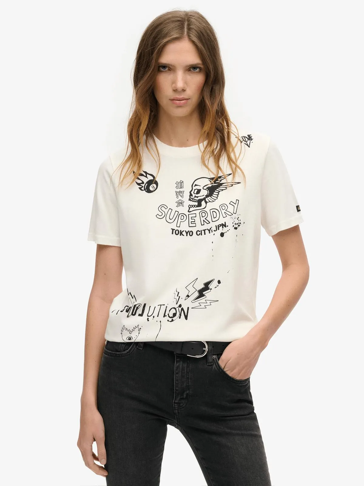 Women's Superdry Lo-Fi Punk Poster Relaxed Tee
