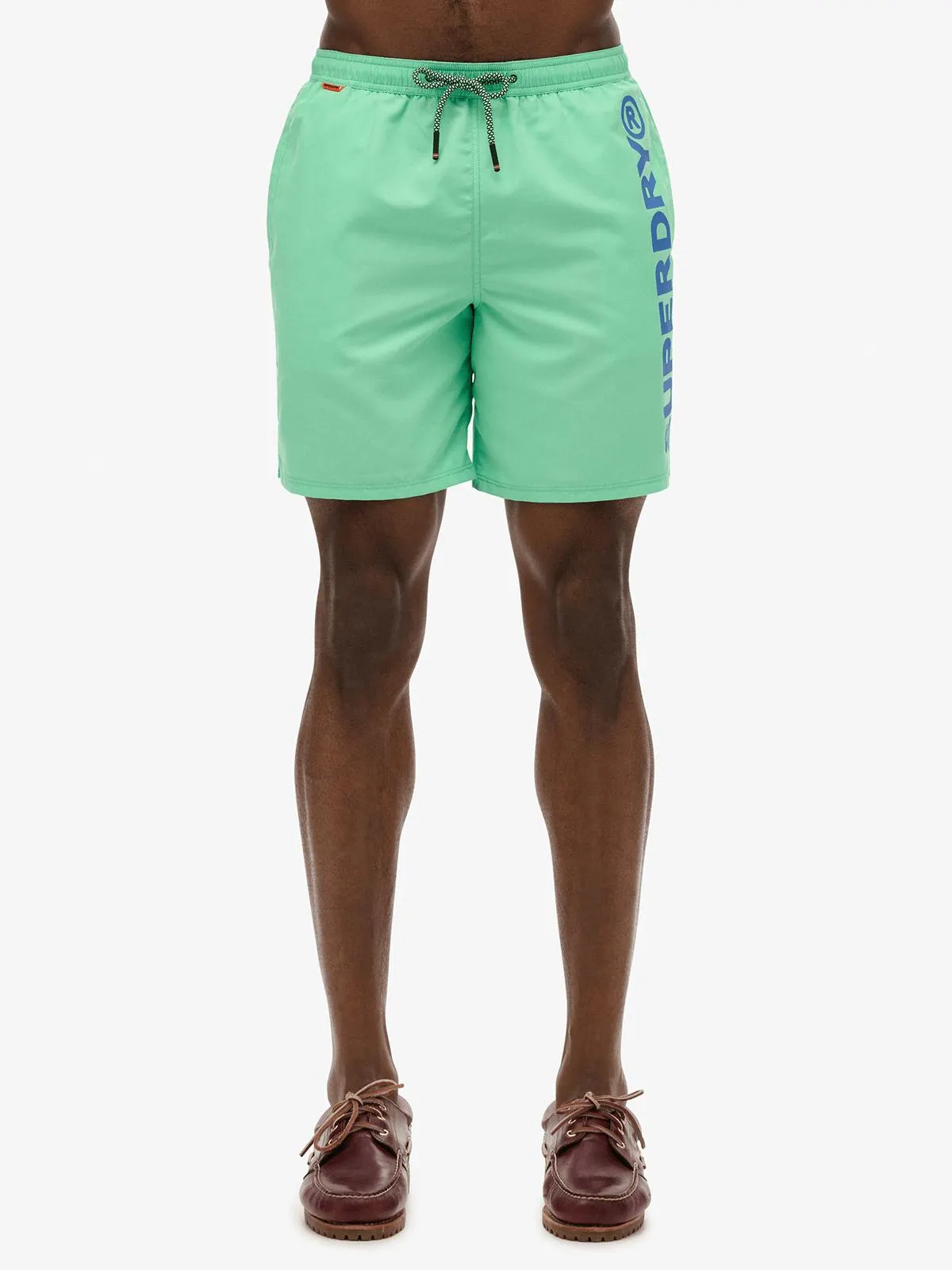 Men's Superdry Green Sport Graphic 17 Swim Shorts