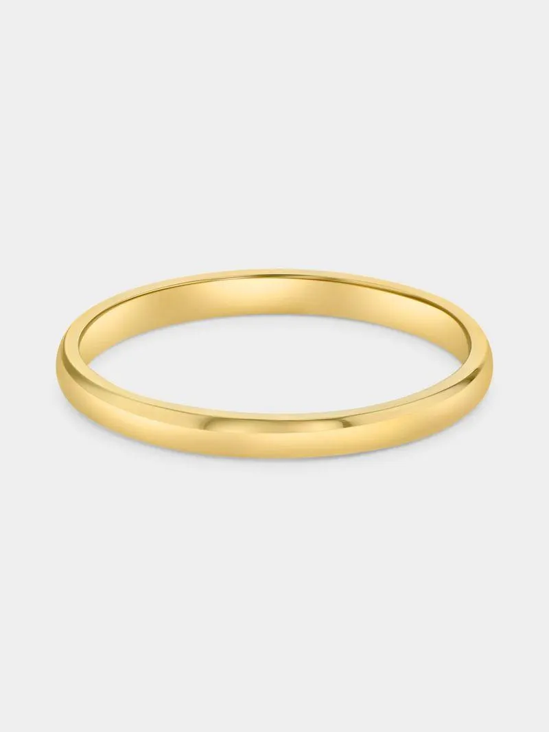 Yellow Gold & Sterling Silver Wedding Band