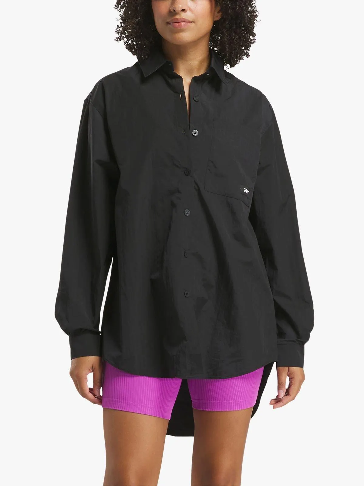 Reebok Women's Studio Style Black Button Down Shirt