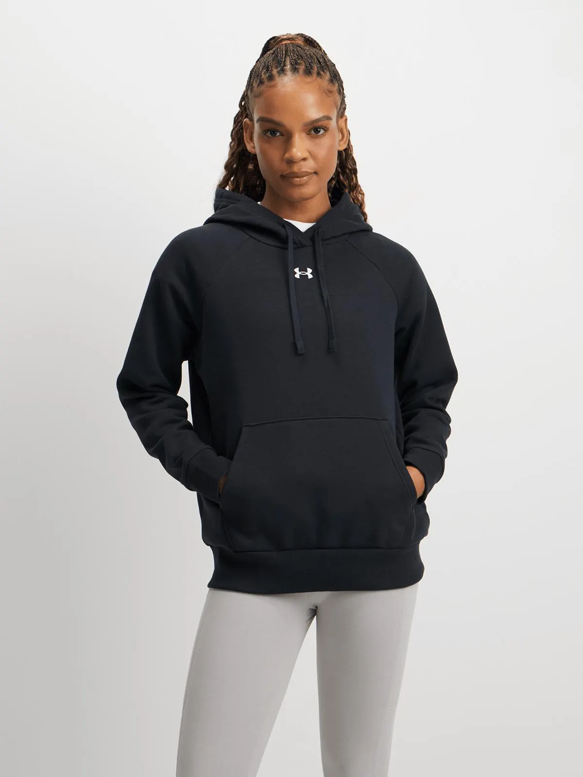 Under Armour Womens Rival Fleece Black Hoodie