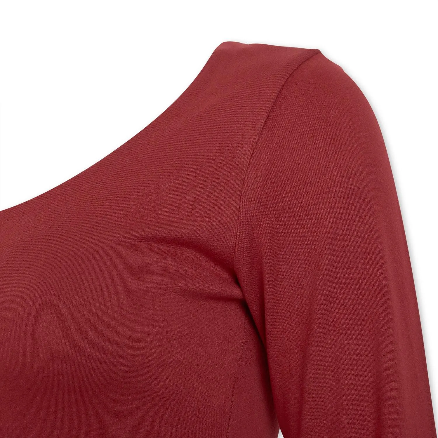Burgundy Long Sleeve Scoop Neck