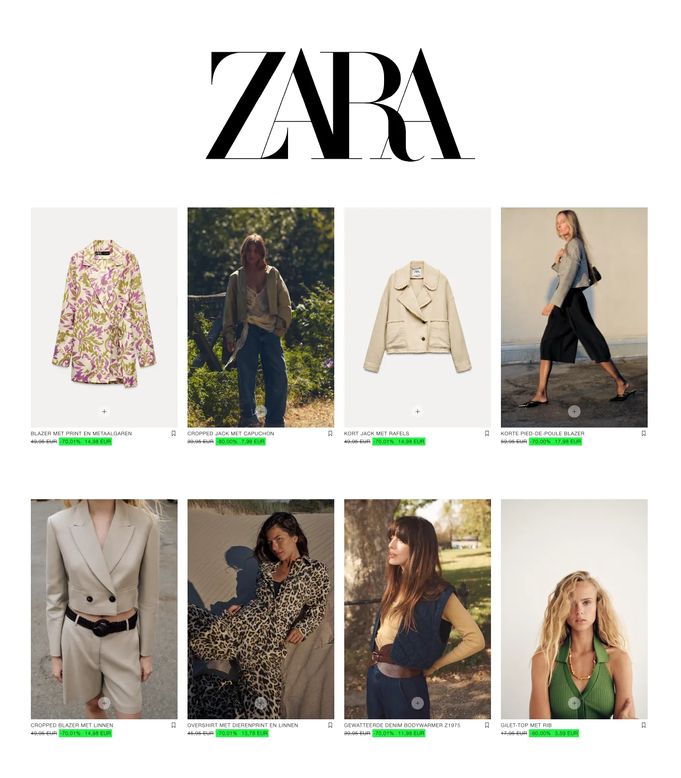 Speciale promoties van ZARA van 29 januari tot 19 februari 2025 - folder pagina 1