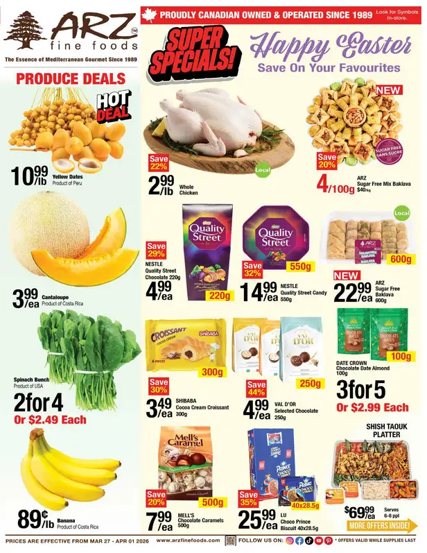 Arz Fine Foods Sales from March 27 to April 1 2026 - flyer page 