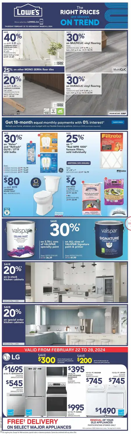 Lowe's Sales from February 22 to March 6 2026 - flyer page