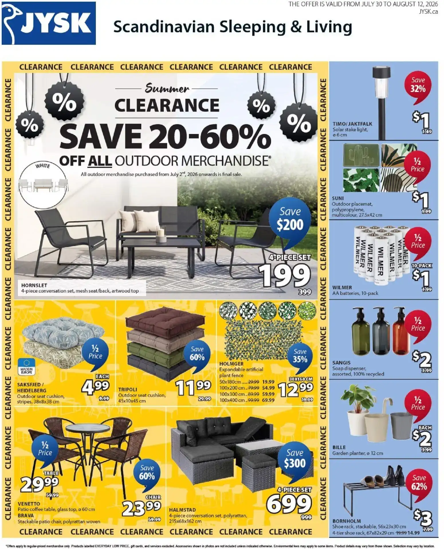 JYSK weekly flyer from Jul 30, 2026 > weekly specials & deals