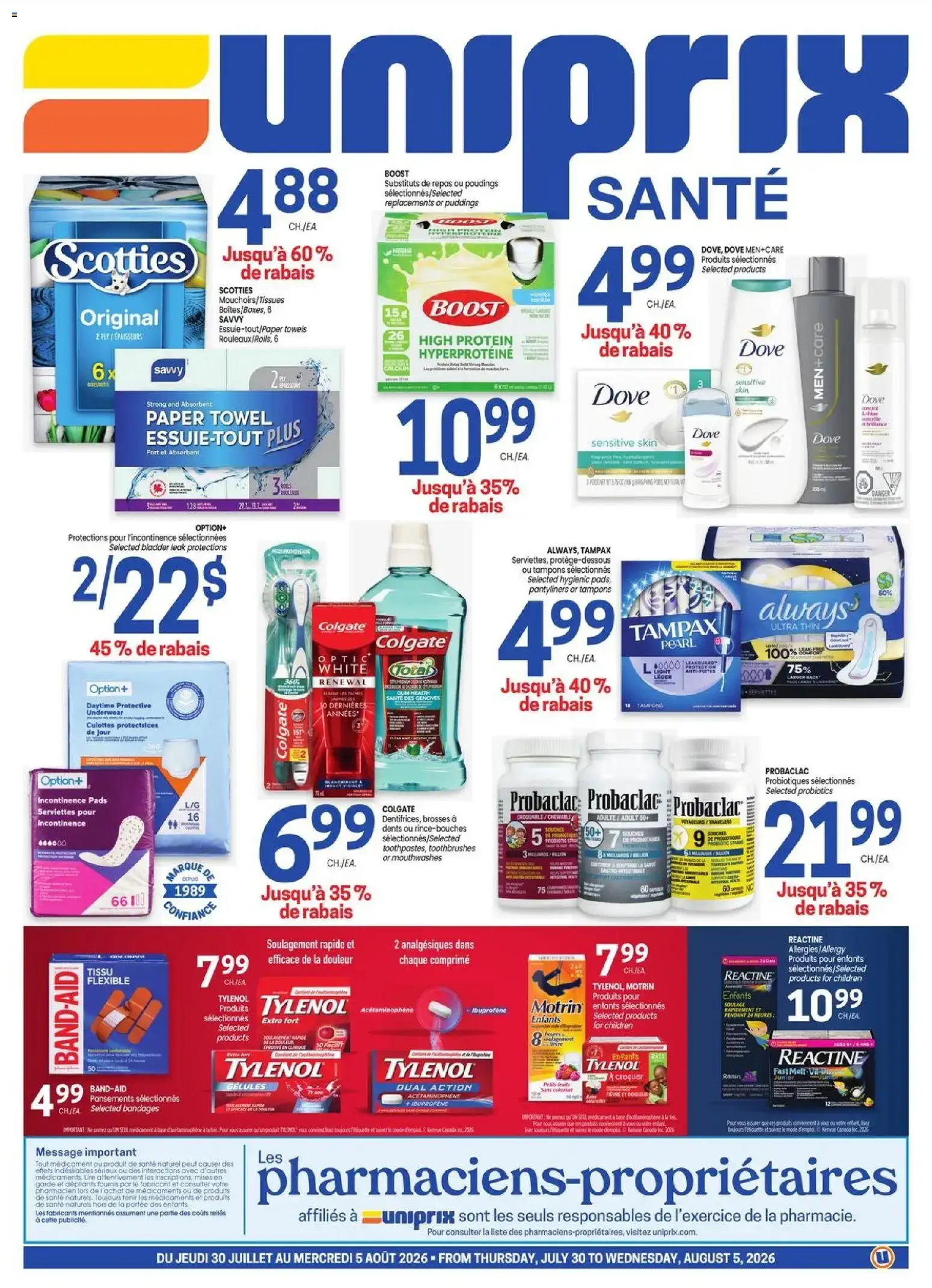 Uniprix - Uniprix Sante from Jul 30, 2026 > weekly specials & deals