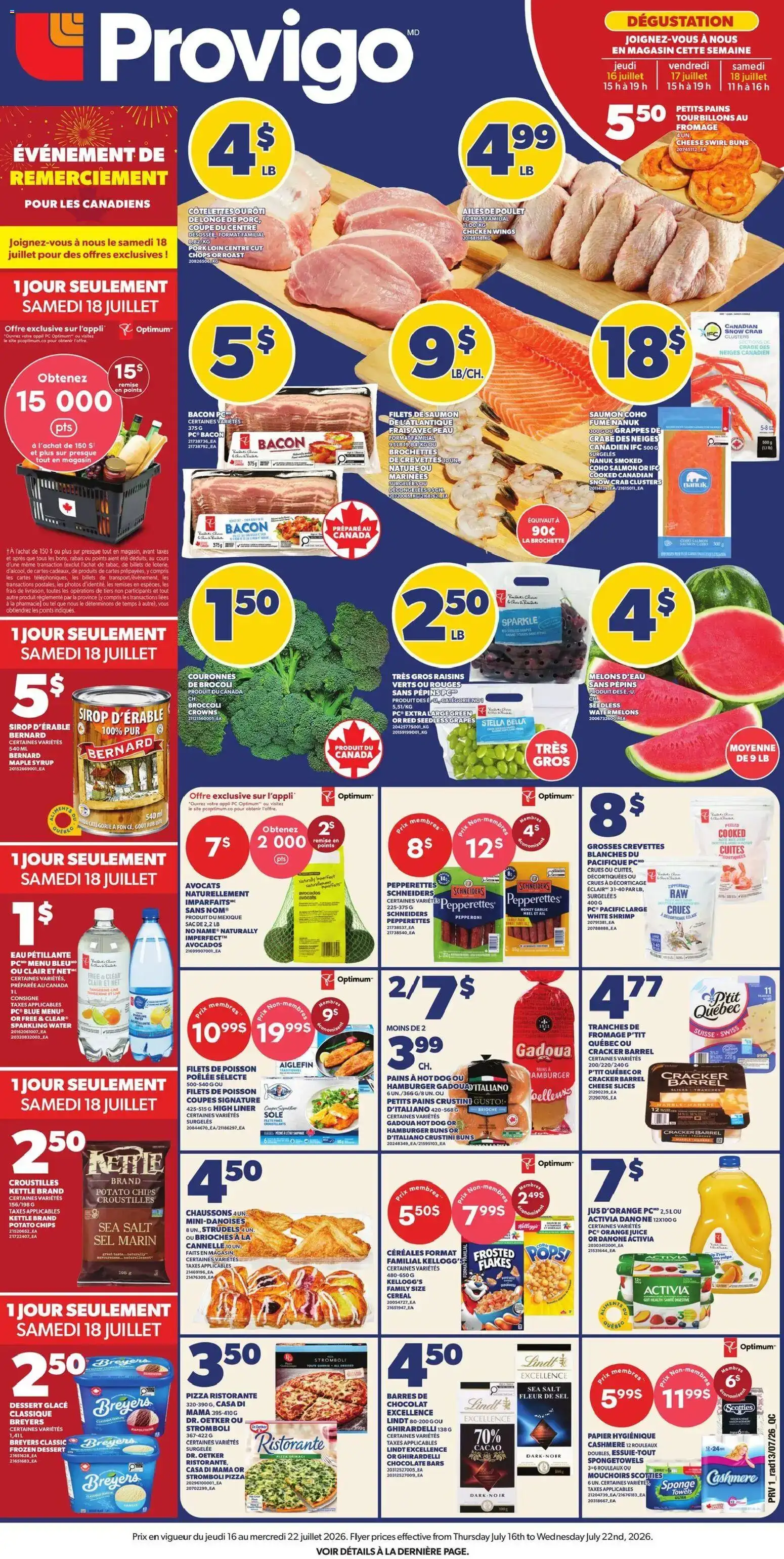 Provigo weekly flyer / circulaire from Jul 16, 2026 > weekly specials & deals
