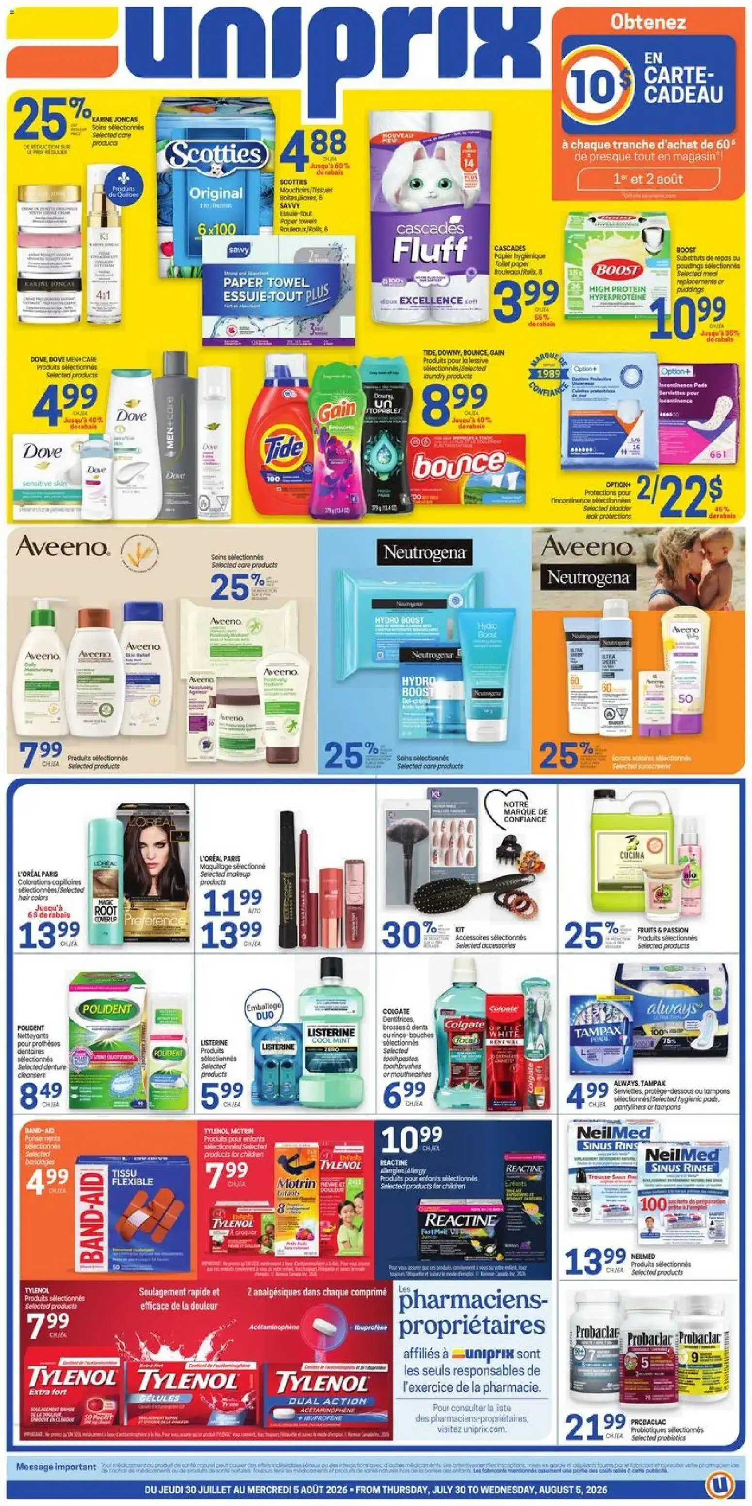 Uniprix weekly flyer / circulaire from Jul 30, 2026 > weekly specials & deals