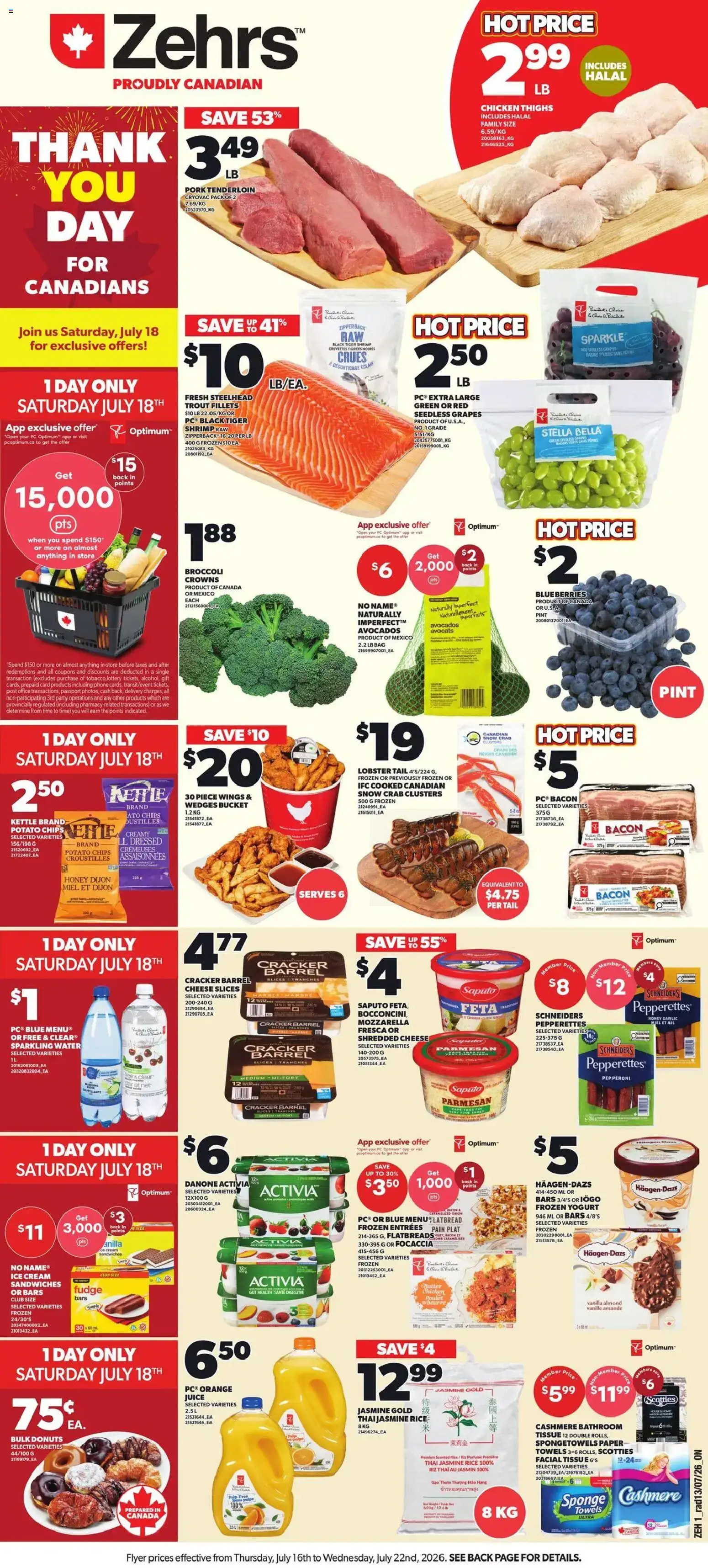 Zehrs weekly flyer / circulaire from Jul 16, 2026 > weekly specials & deals