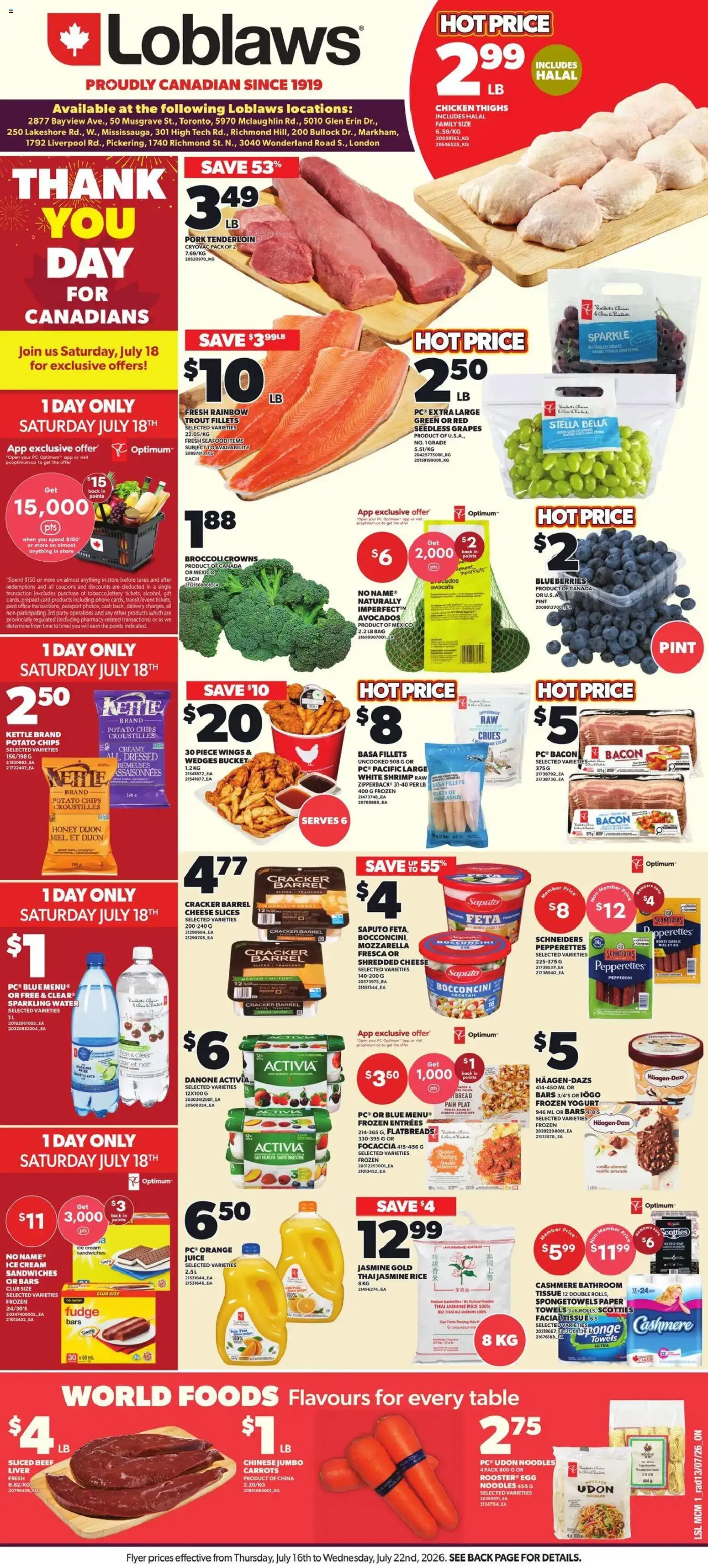 Loblaws weekly flyer / circulaire from Jul 16, 2026 > weekly specials & deals
