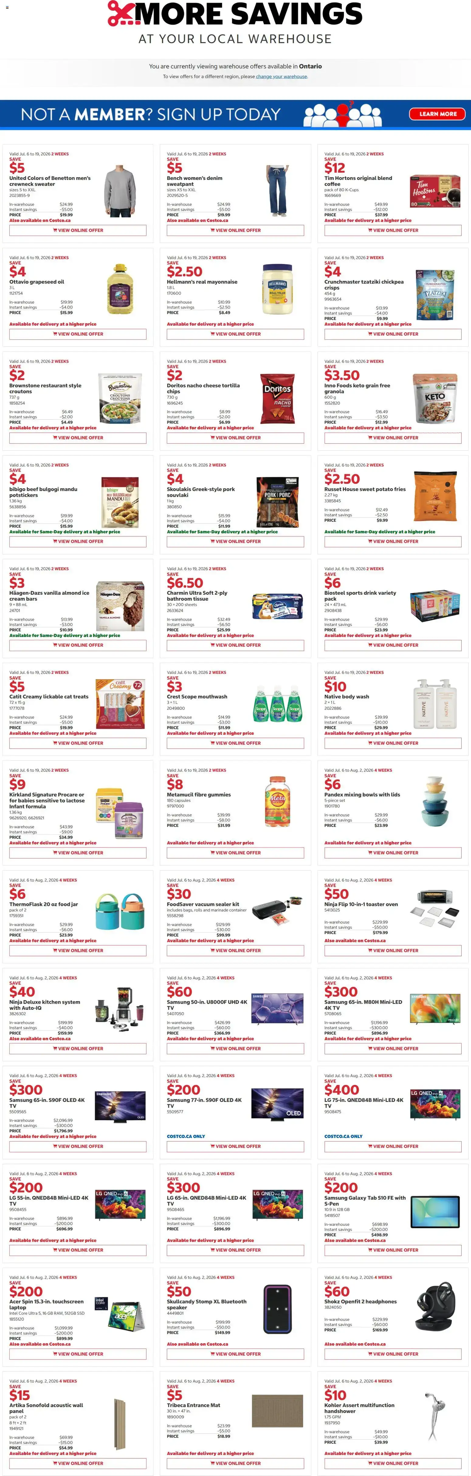 Costco weekly flyer from Jul 6, 2026 > weekly specials & deals