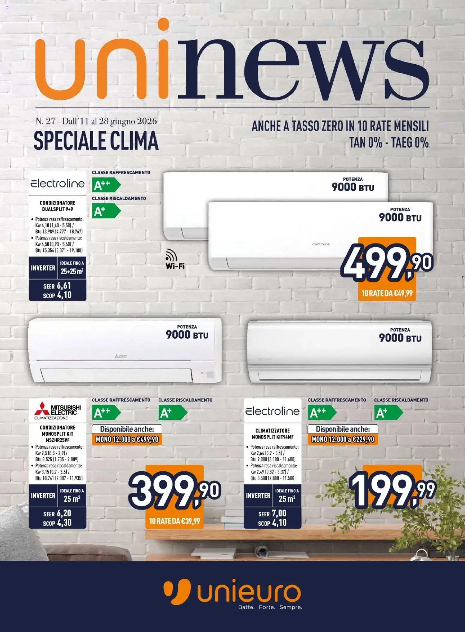 Nuovo Unieuro volantino Clima dal 11/06/2026 > offerte anteprima 🛍️