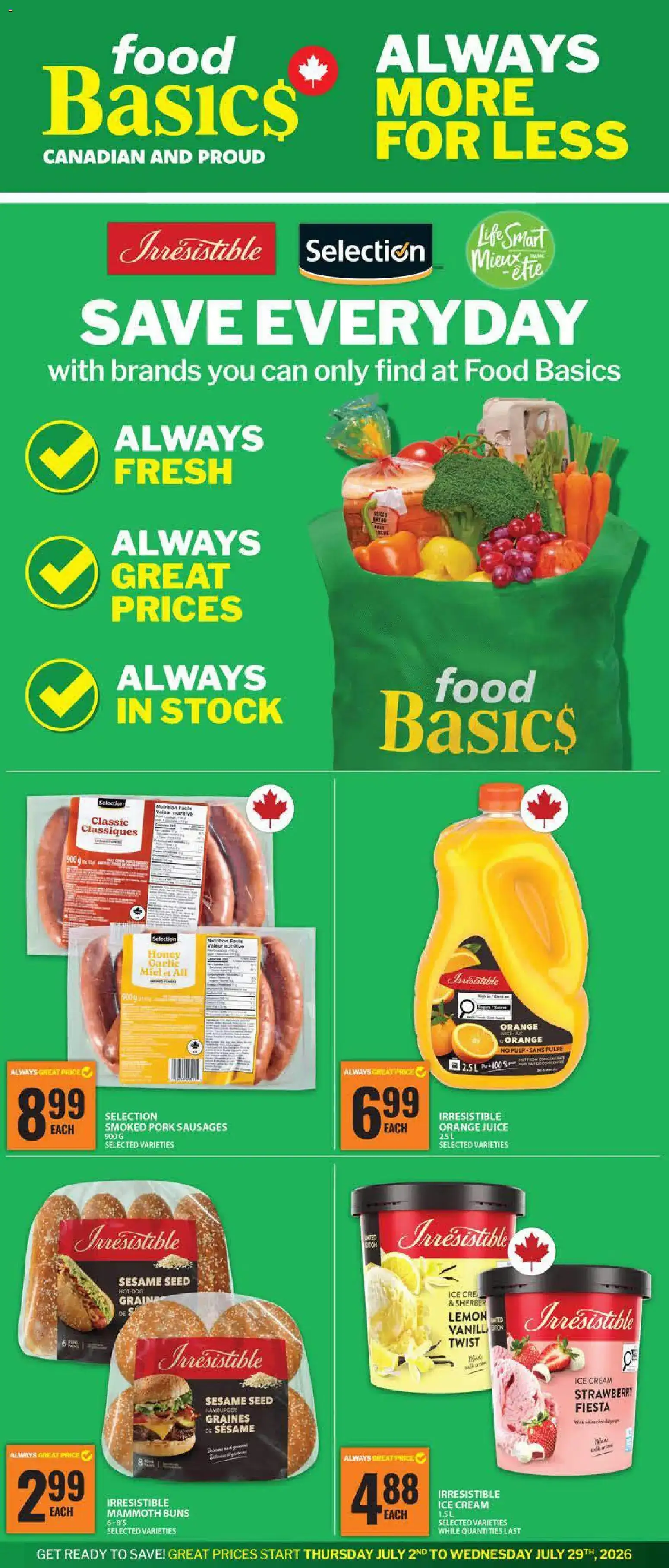 Food Basics More for less flyer - Cornwall from Jul 2, 2026 > weekly specials & deals