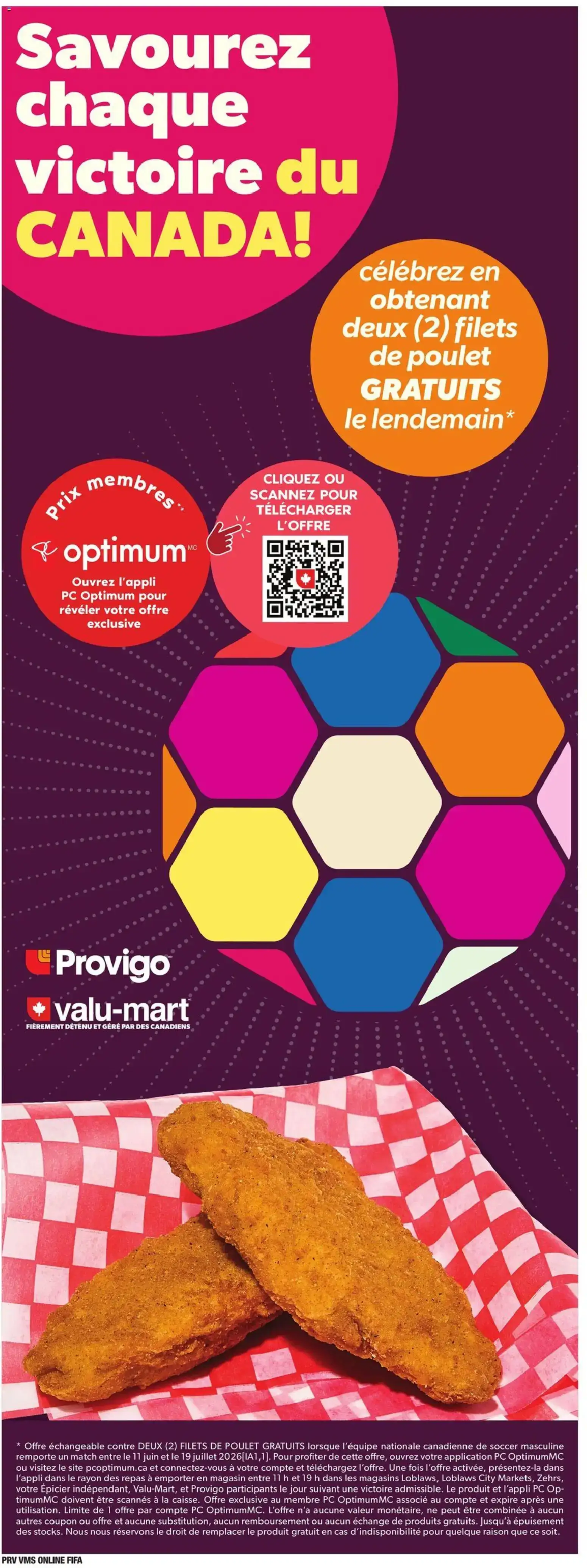 Oferta de Filetes de Pollo Gratis de Provigo y Valu-Mart por Victoria de Canadá