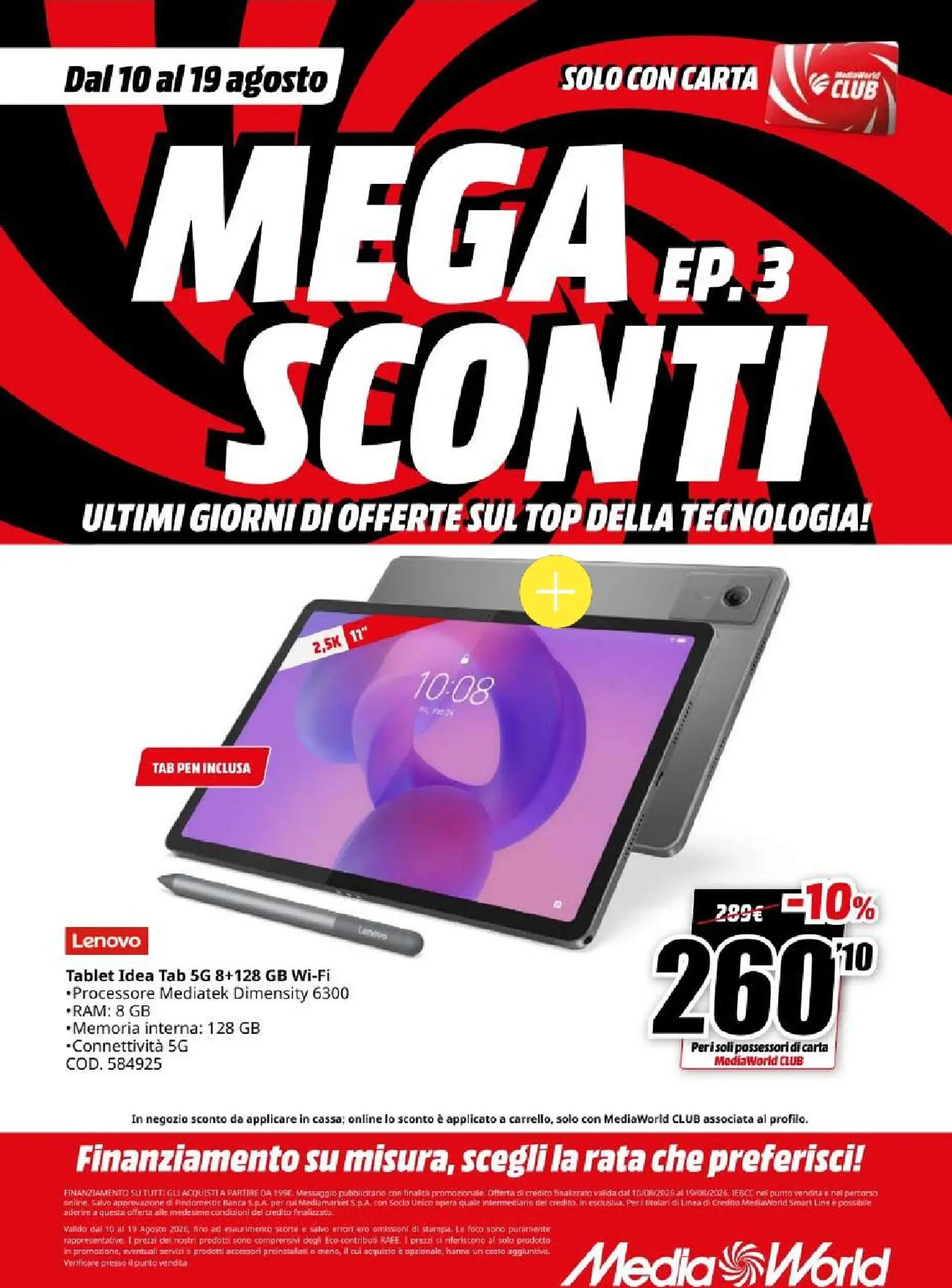 MEGA EP.3 SCONTI ULTIMI GIORNI DI OFFERTE SUL TOP DELLA TECNOLOGIA! da 10 agosto a 19 agosto di 2026 - Pagina del volantino 18