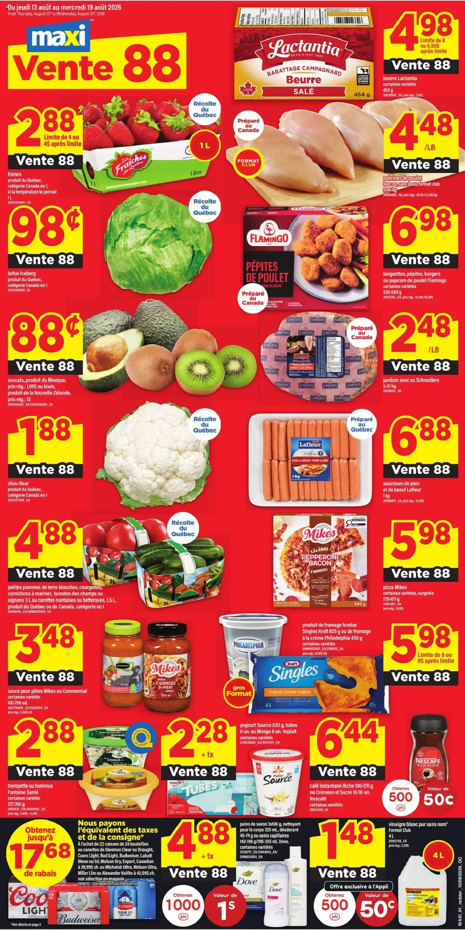 Maxi weekly flyer / circulaire from Aug 13, 2026 > weekly specials & deals from August 13 to August 19 2026 - flyer page 1