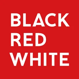 black red white logo