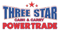 three star cash and carry logo
