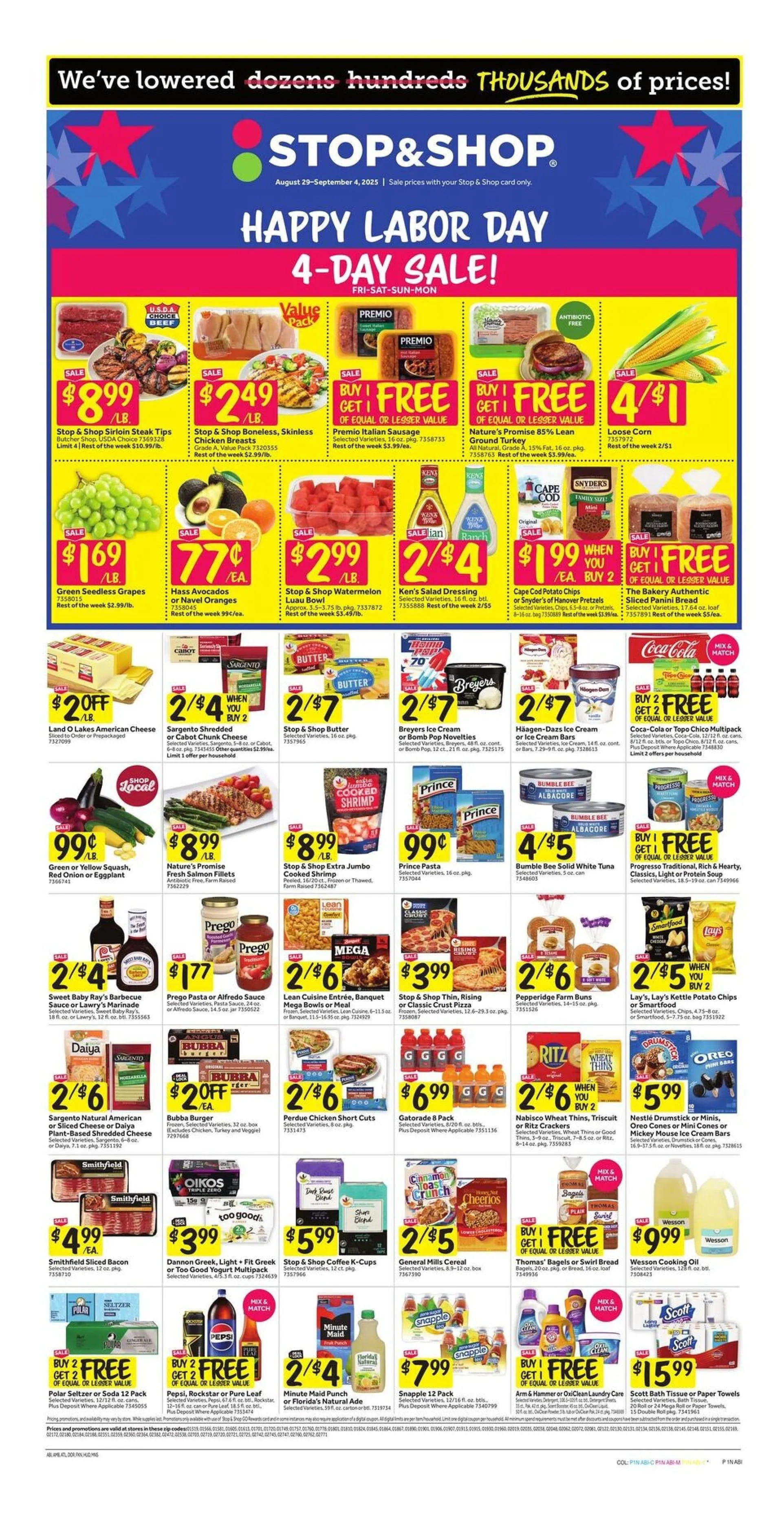 Weekly ad Stop & Shop Sales from August 29 to September 4 2025 - Page 1