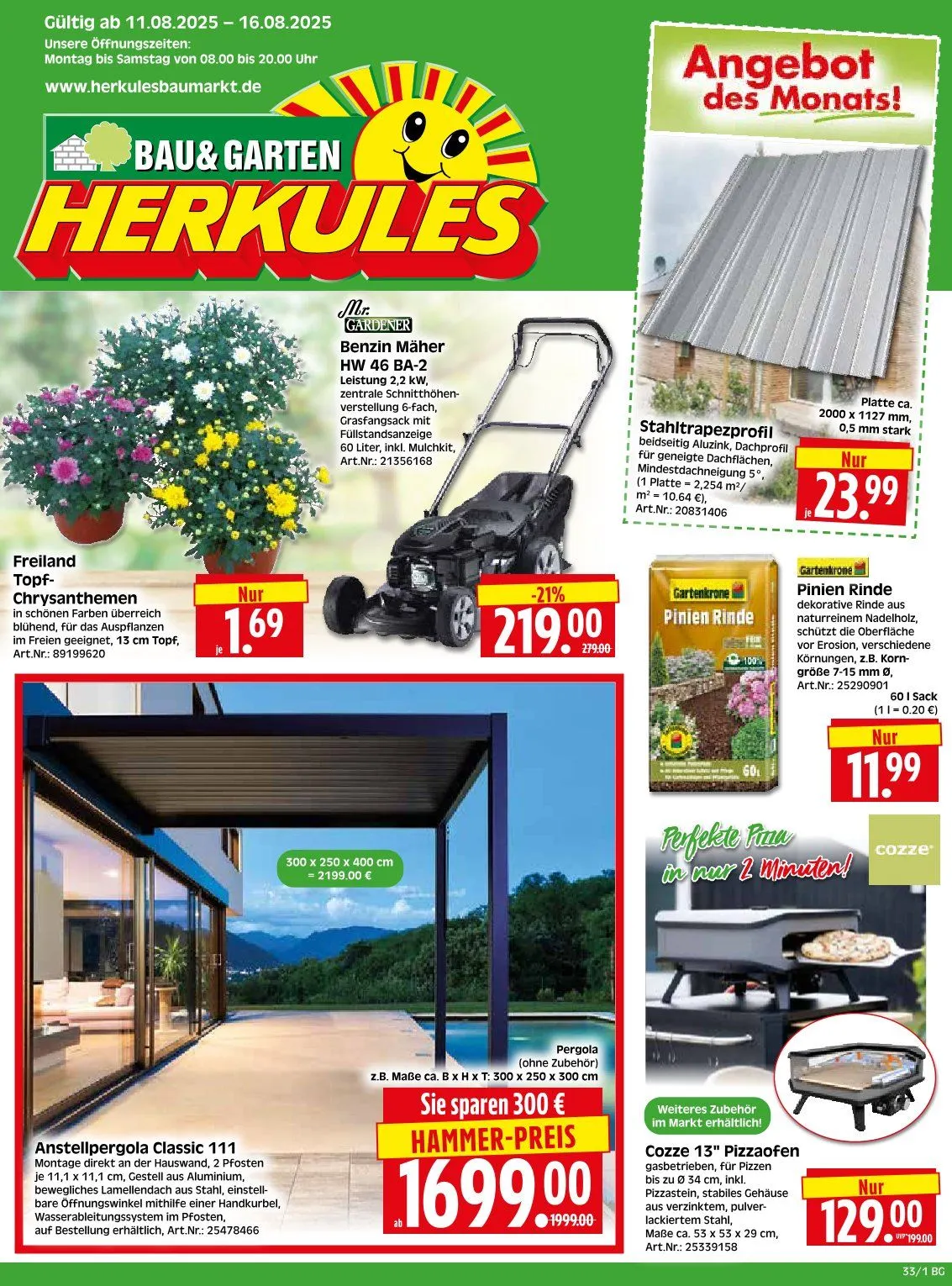 Herkules Baumarkt Angebote von 11. August bis 16. August 2025 - Prospekt seite 