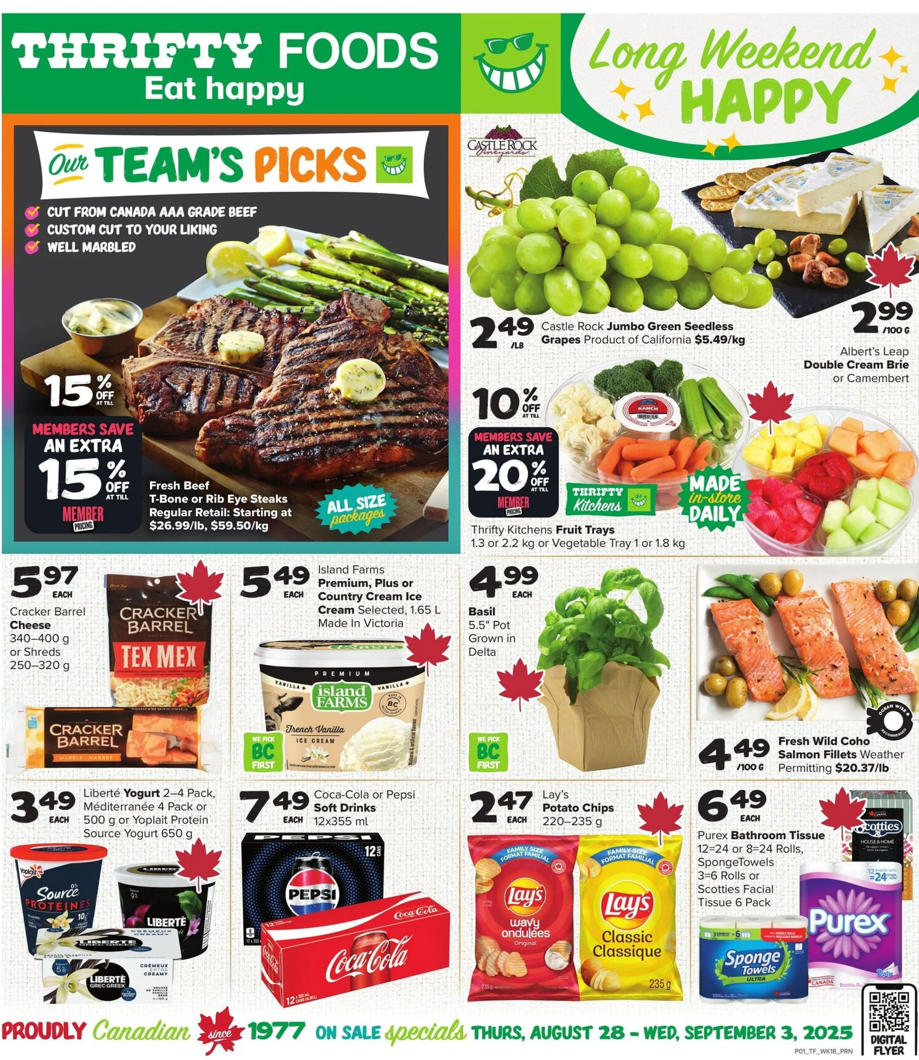 Thrifty Foods Sales from August 28 to September 9 2025 - flyer page 1