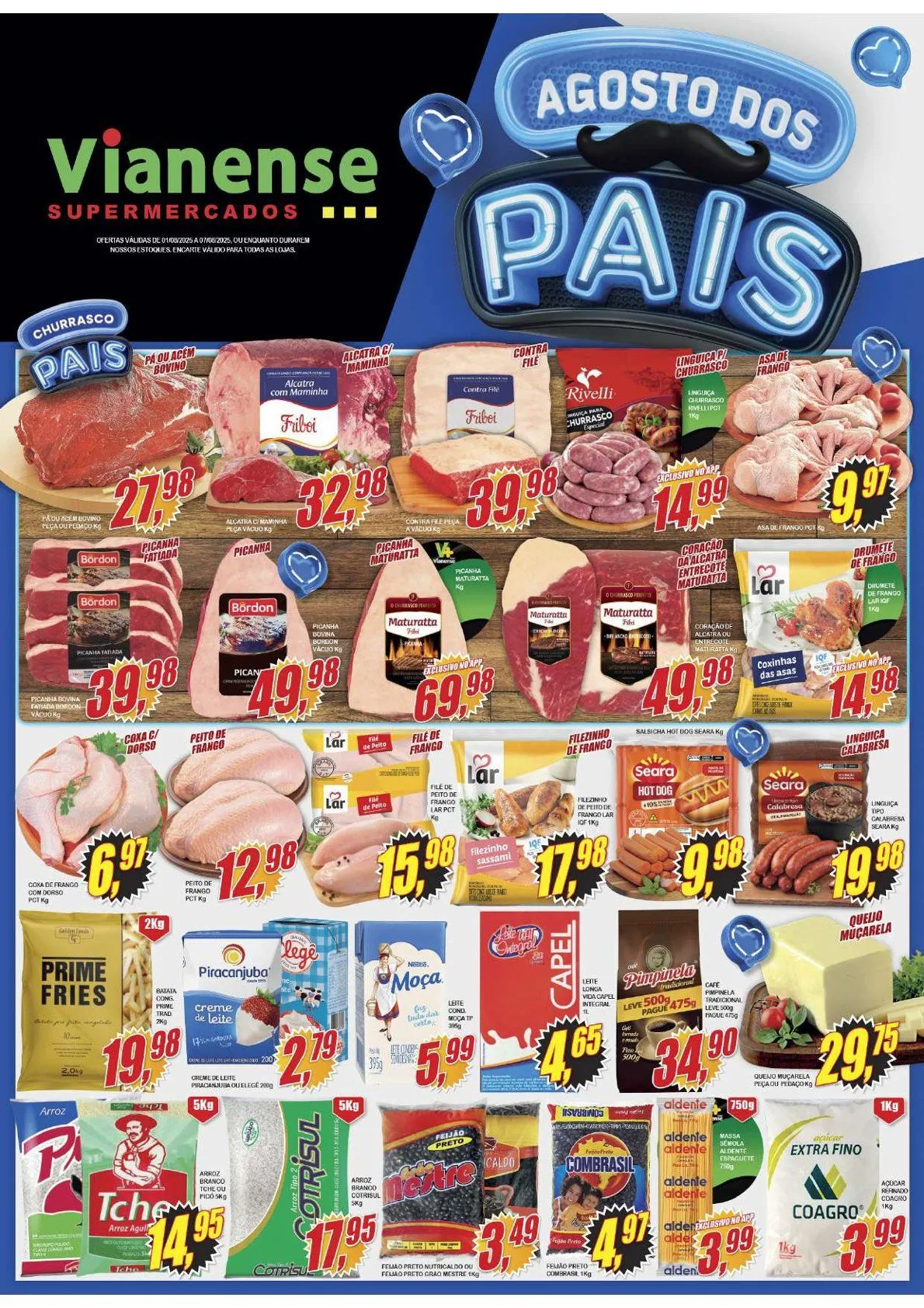 Encarte de Vianense Supermercados Folheto 1 de agosto até 7 de agosto 2025 - Pagina 1