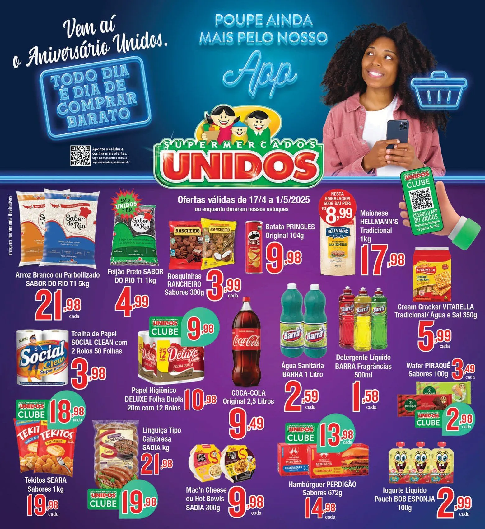 Encarte de Folhetos Unidos Supermercados 17 de abril até 2 de maio 2025 - Pagina 1