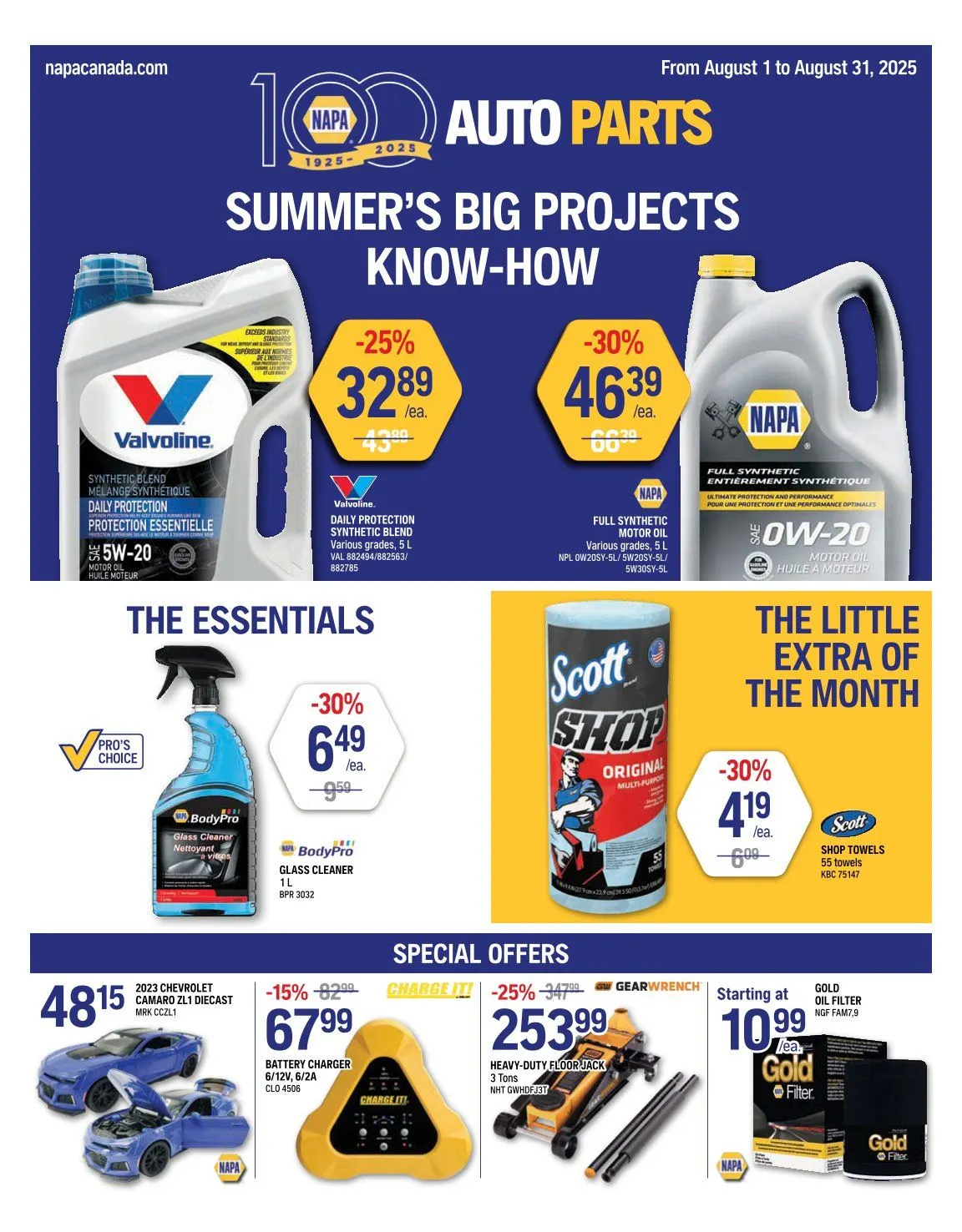  NAPA Auto Parts flyers  from August 1 to August 31 2025 - flyer page 