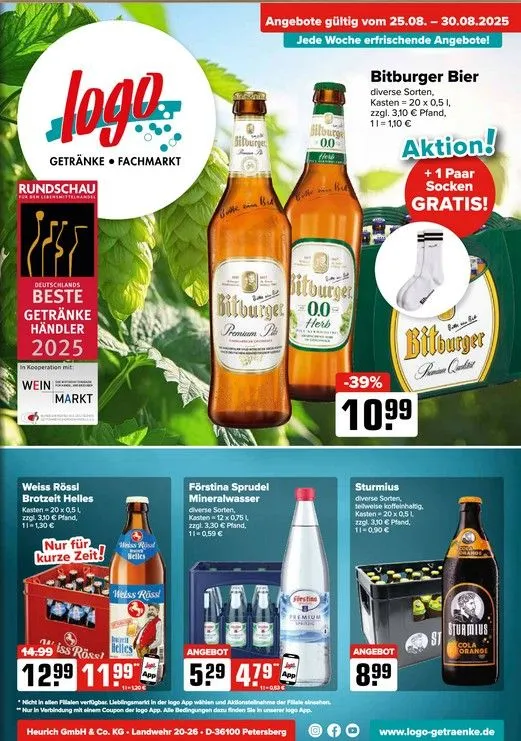 Logo Getränkemarkt Prospekte  von 25. August bis 30. August 2025 - Prospekt seite 