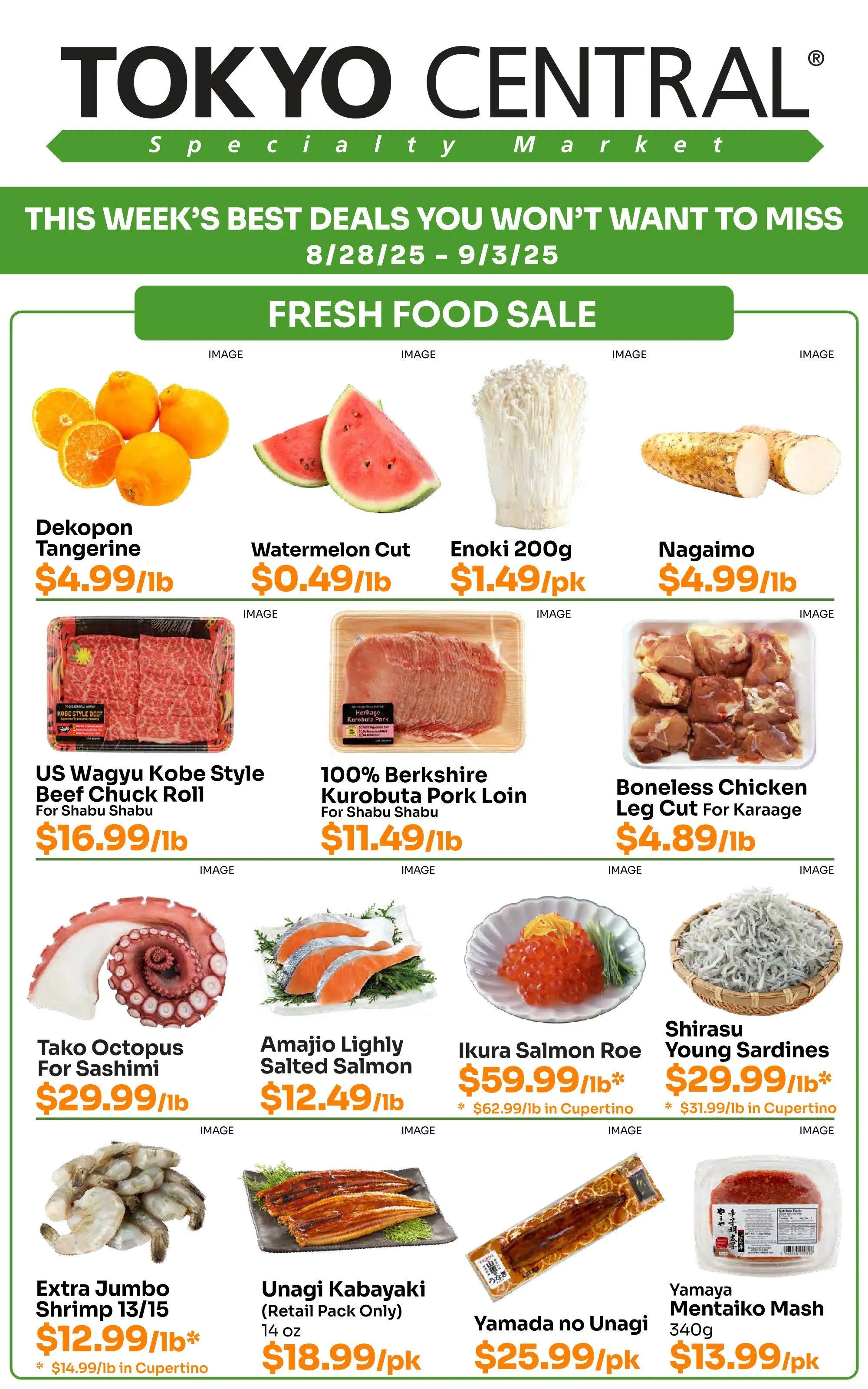 Weekly ad Tokyo Central Specialty Market  Sales from August 28 to September 3 2025 - Page 1