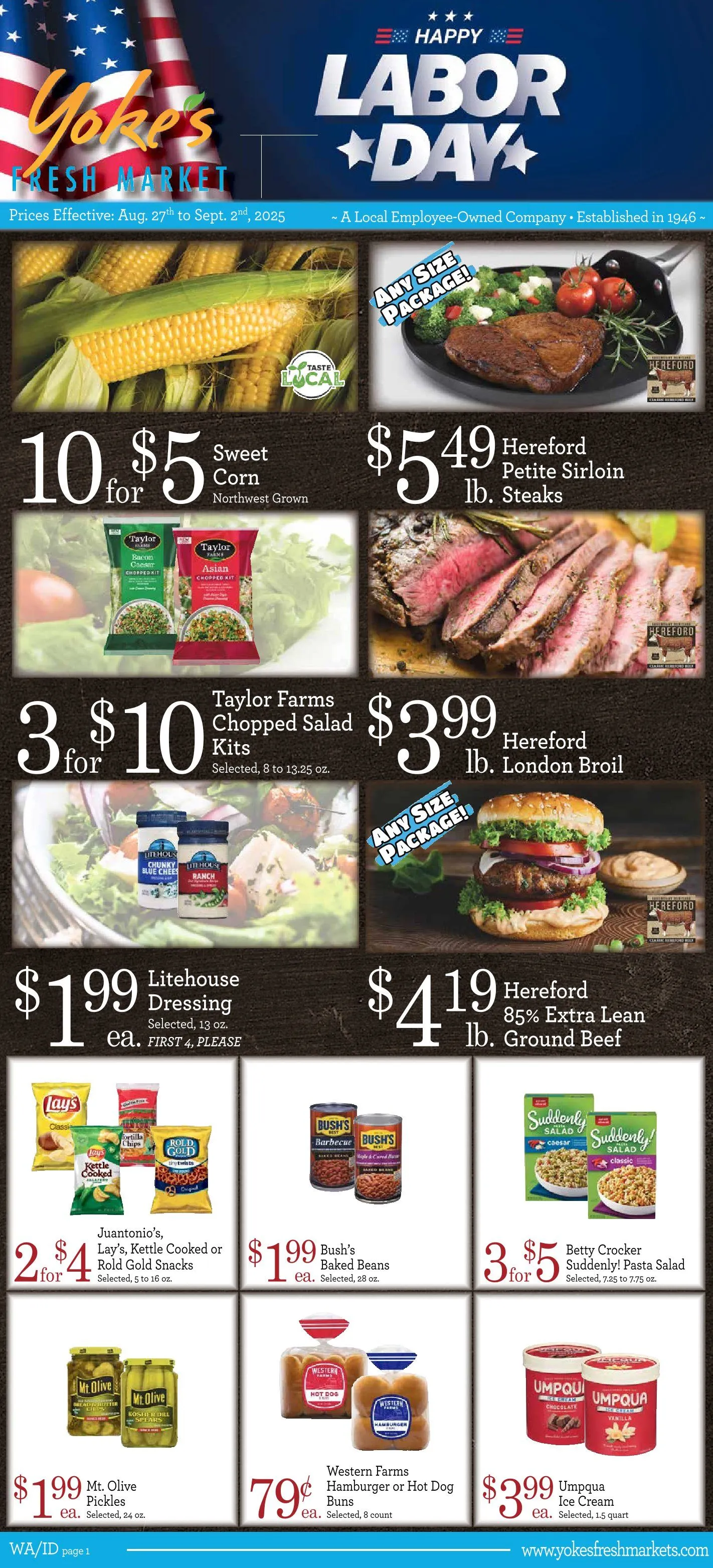 Weekly ad Yoke's Fresh Market Sales from August 27 to September 2 2025 - Page 1